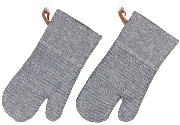 WENKO Topfhandschuhe »Ada Stripes«, (Set, 2 tlg.), mit Baumwollinnenseite, 1 Paar, grau