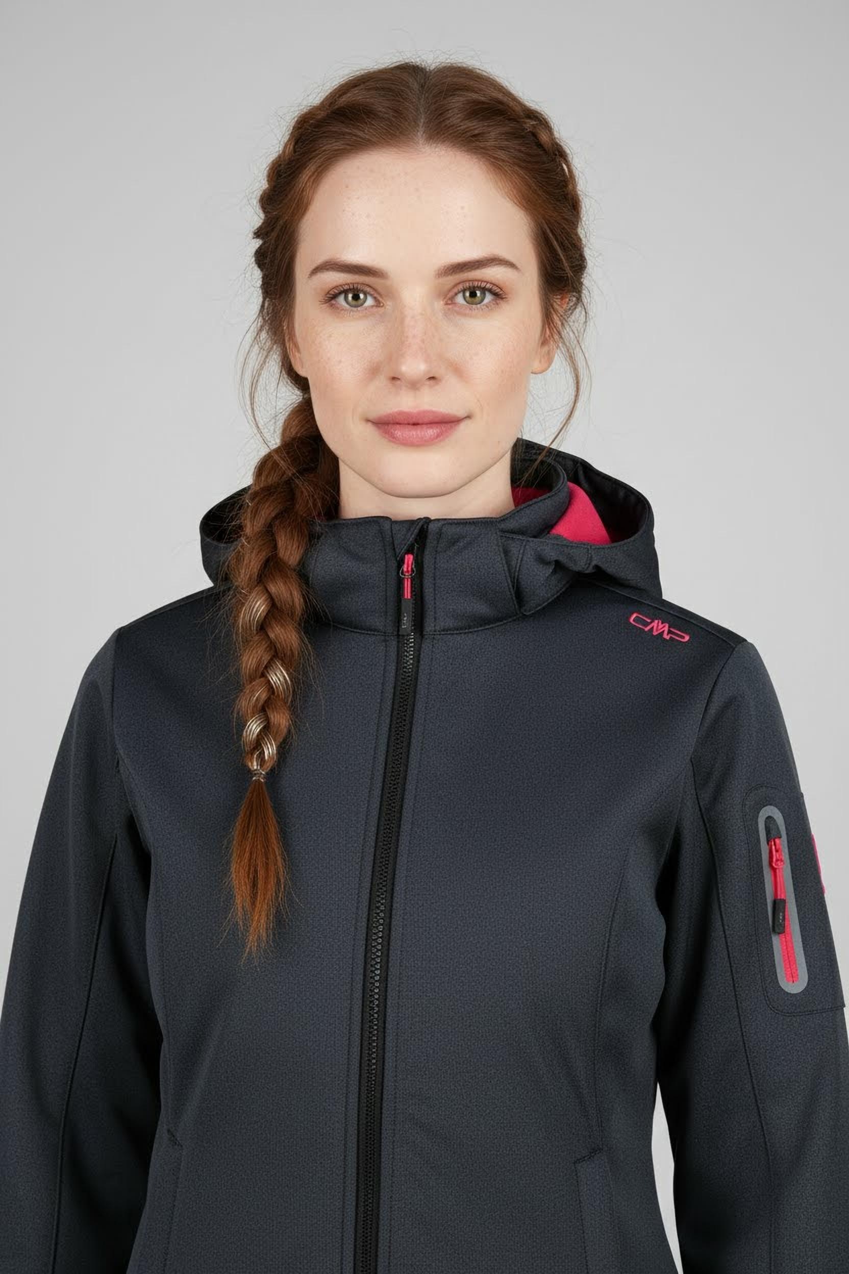 Thumbnail - CMP Softshelljacke "WOMAN JACKET ZIP HOOD" mit Kapuze sportlicher Stil, mit abnehmbarer Kapuze, wasserdicht, atmungsakti...