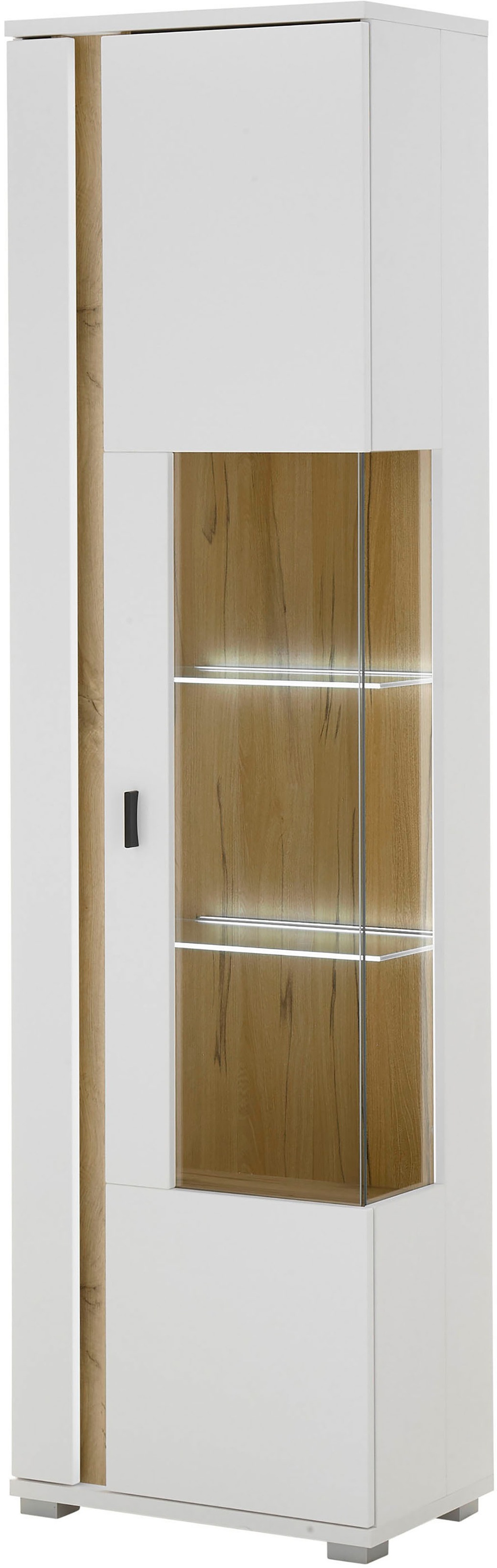 INOSIGN Vitrine »LONG ISLAND«, (1 St.), in moderner Trendfarbe,inklusive senkrechter Beleuchtung,Breite 55 cm