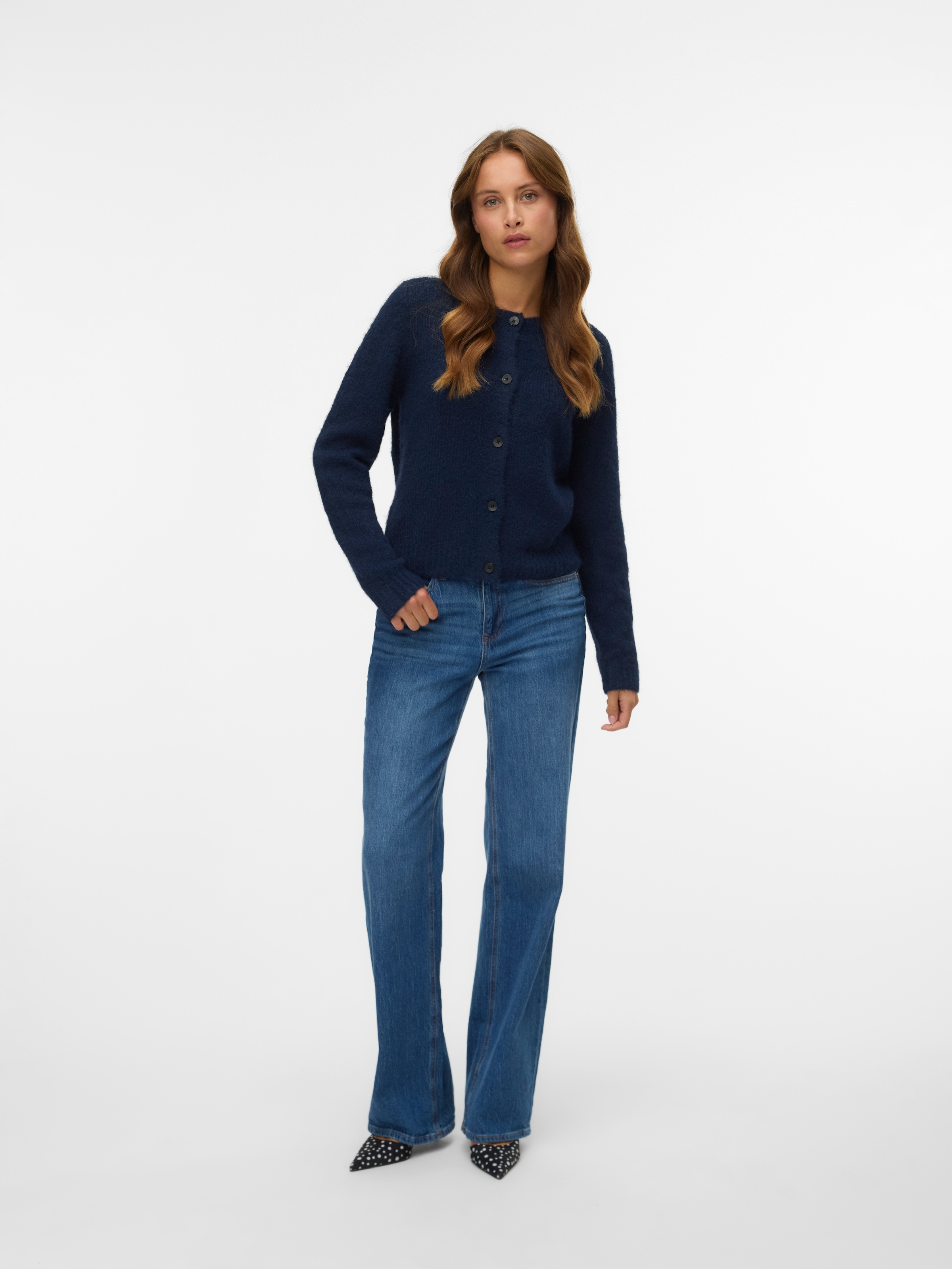 Vero Moda Strickjacke »VMNOVAH LS O-NECK BUTTON CARDI GA NOOS«