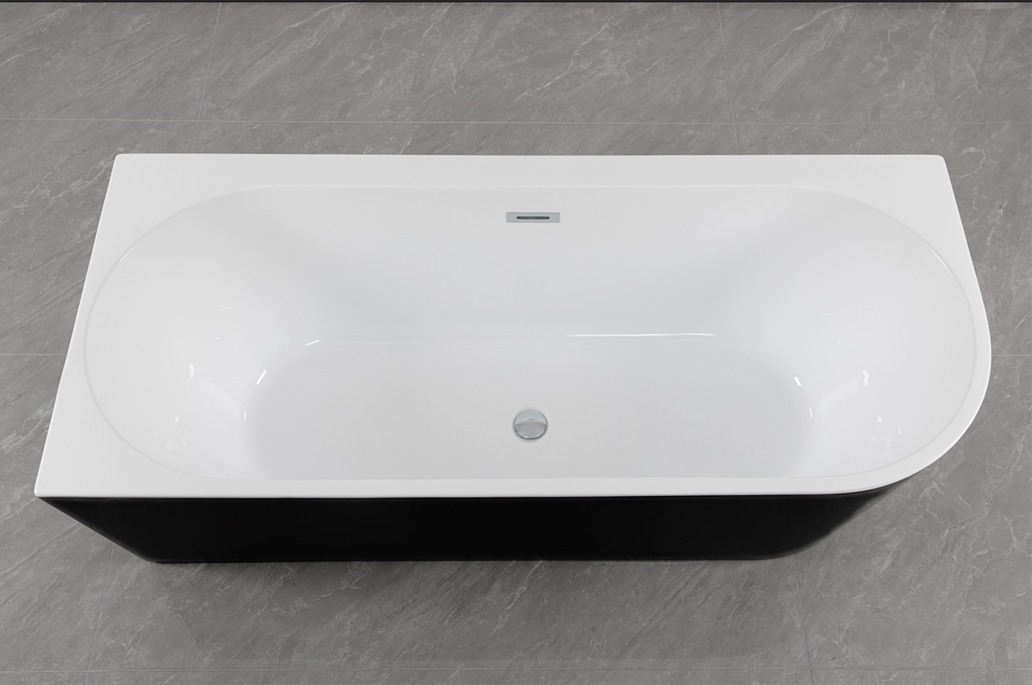 Sanotechnik Badewanne »Jamaica« Höhe 58 cm mit Ablaufstöpsel | verstellbare Füße | Überlauf 170x75x58cm schwarz glänzend, Acryl Badewanne rechts