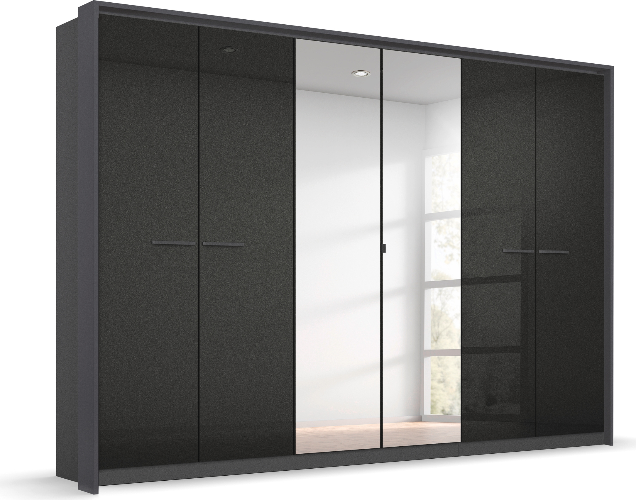 OTTO home Kleiderschrank "Mehrzweckschrank Aktenschrank Möbel Mietswohnung Schlafzimmer OTELI" erhältlich in Breiten 230/275 cm inkl. Innenschubladen und extra Böden, inkl. Passepartout optional mit Beleuchtung MADE IN GERMANY