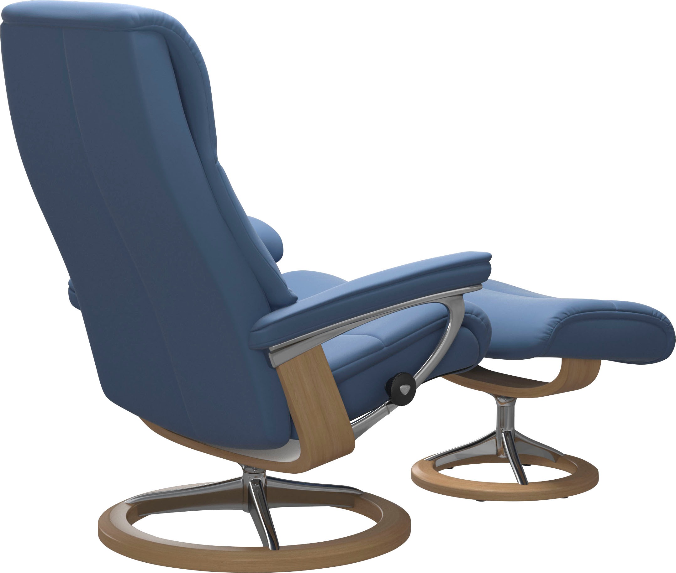 Thumbnail - Stressless Relaxsessel "View" Set, Relaxsessel mit Hocker, mit Signature Base, Größe M,Gestell Eiche