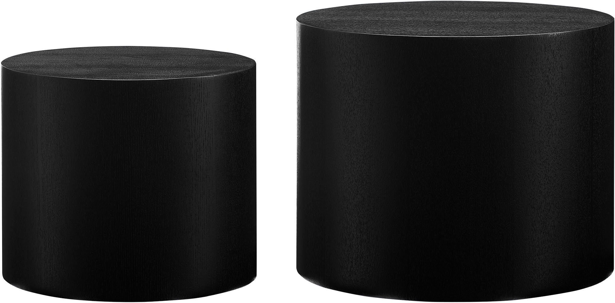 Couchtisch SALESFEVER "Coffeetable im 2er-Set: Stilvoller Mittelpunkt", schwarz (schwarz, schwarz), B:48cm H:38cm T:48cm, MDF mit Eschenholzfurnier, Tische, Couchtisch, mit Holzfurnier 2
