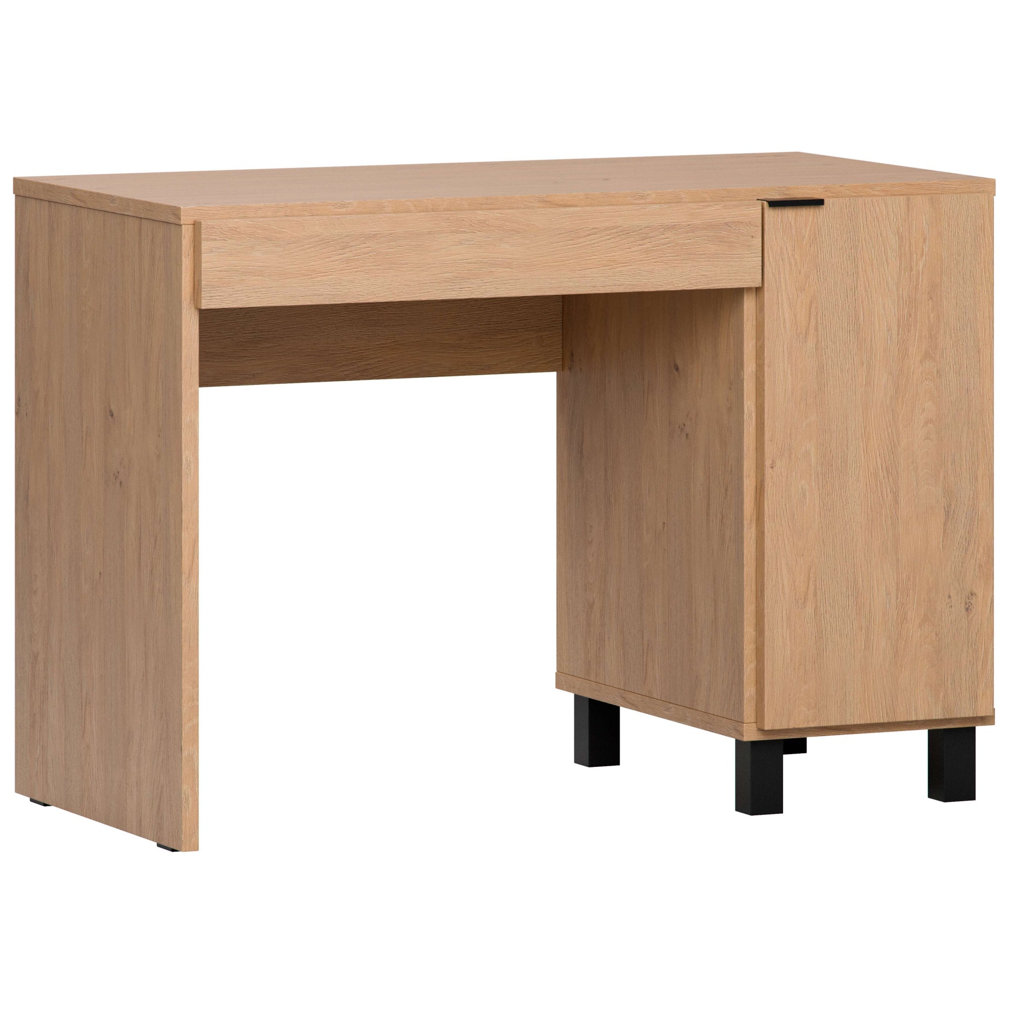 VOX Schreibtisch »SIMPLE Computertisch mit Stauraum, Maße B/T/H: 110/55/86,7 cm«, Bürotisch mit Schublade & Schrank in 3 Farben erhältlich, Metallgriffe