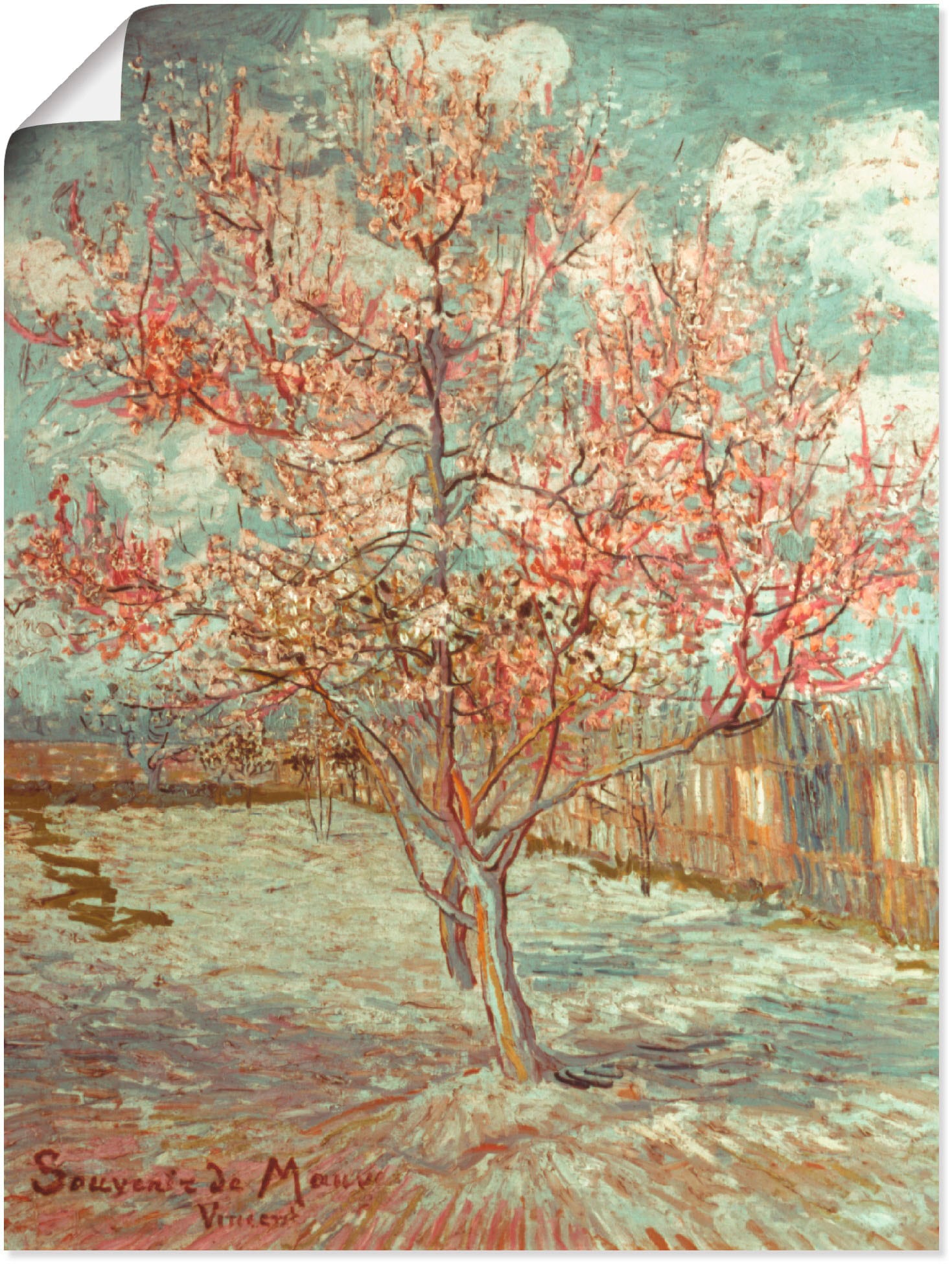 Artland Wandbild "Blühender Pfirsichbaum, 1888" Wiesen & Bäume 1 Stk. tlg. günstig online kaufen