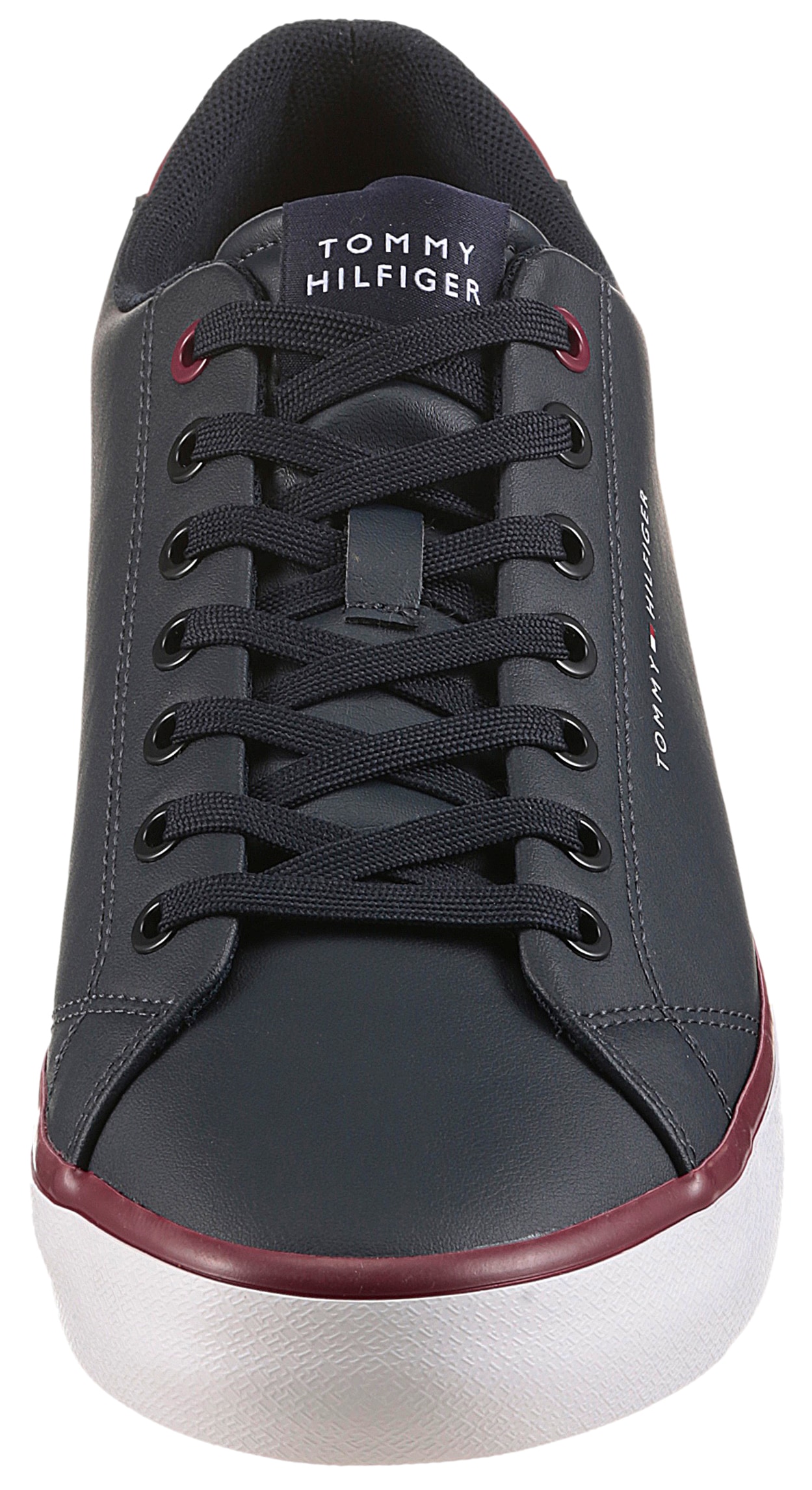 Tommy Hilfiger Sneaker »TH HI VULC CORE LOW LEATHER«, Freizeitschuh, Halbschuh, Schnürer mit gepolstertem Schaftrand