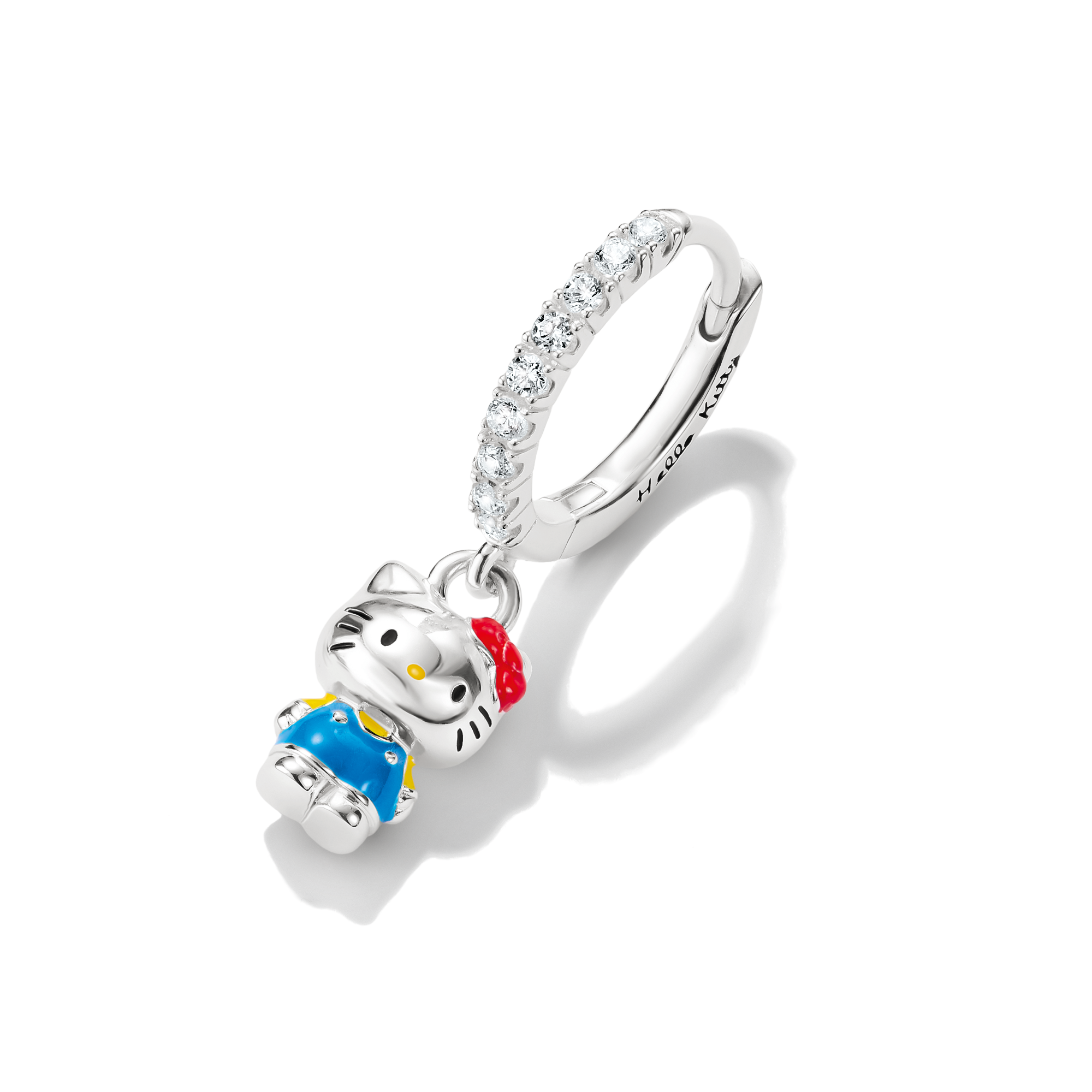 THOMAS SABO Single-Creole »THOMAS SABO ♡ Hello Kitty Single Creole blau« mit Zirkonia (synth.) - Emaille