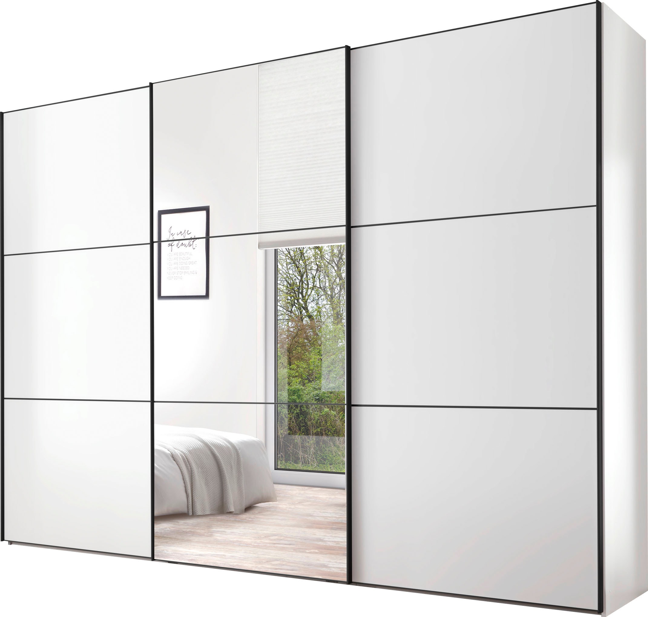 STAUD Schwebetürenschrank "Includo, Made in Germany" Mit Spiegeltüre und vier verschiedenen Ausstattungsvarianten