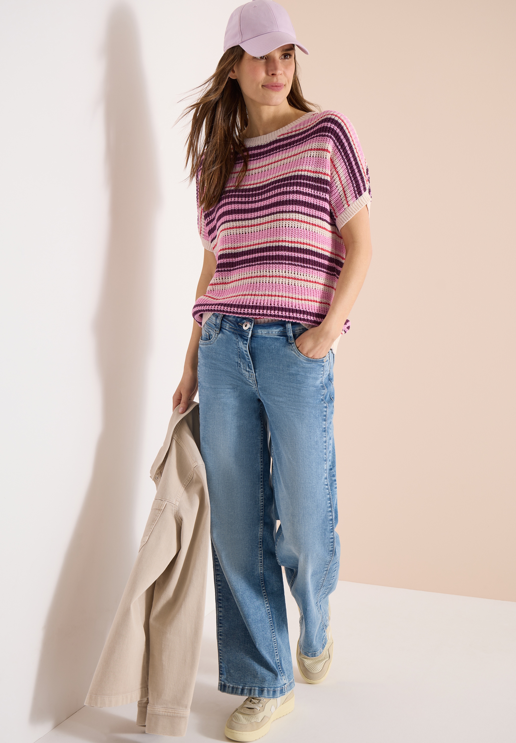 Cecil Strickpullover mit Streifen Muster