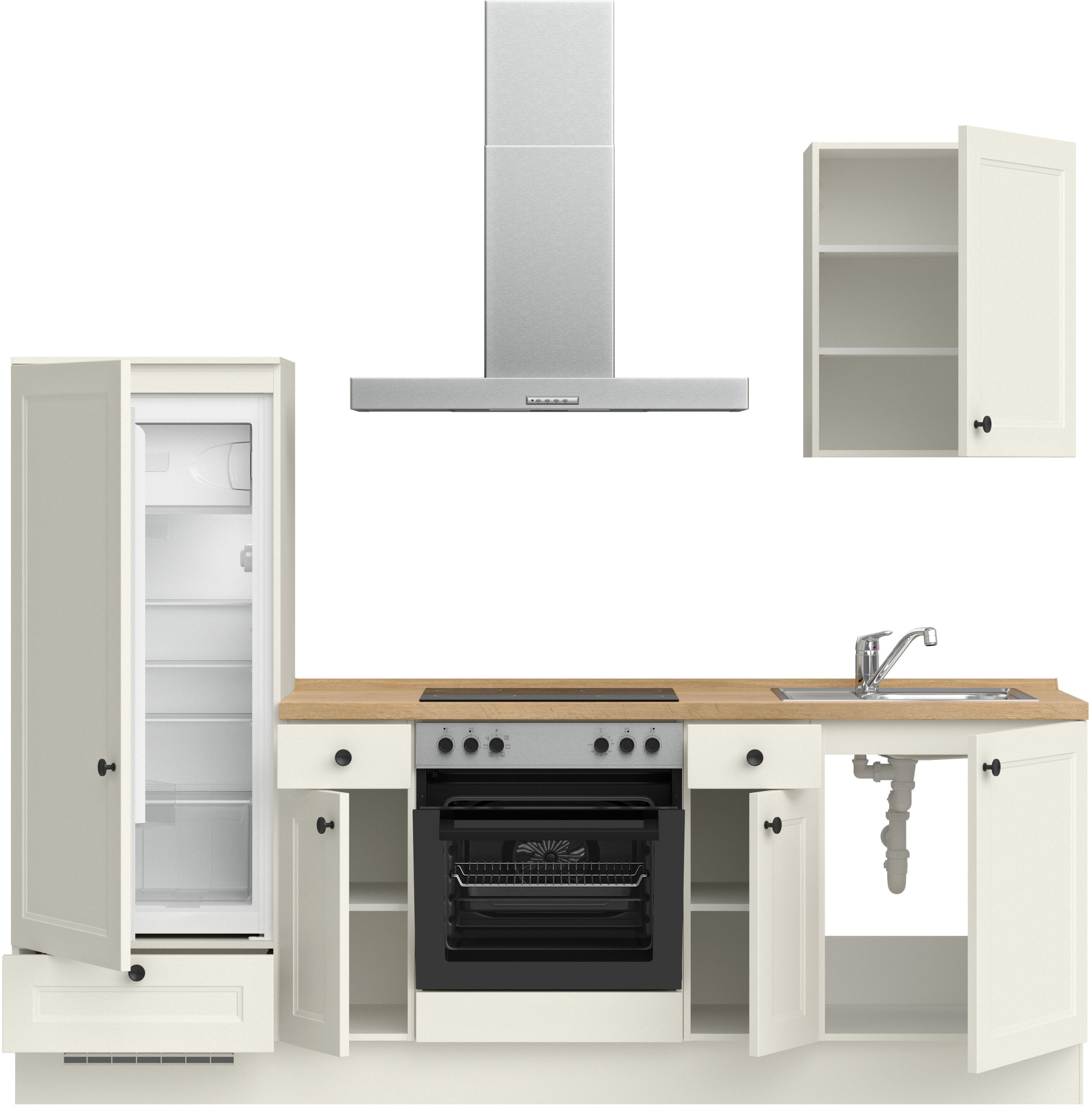 nobilia® Küchenzeile »"Cascada I"«, vormontiert, Ausrichtung wählbar, Breite 240 cm, wahlw. mit E-Geräten