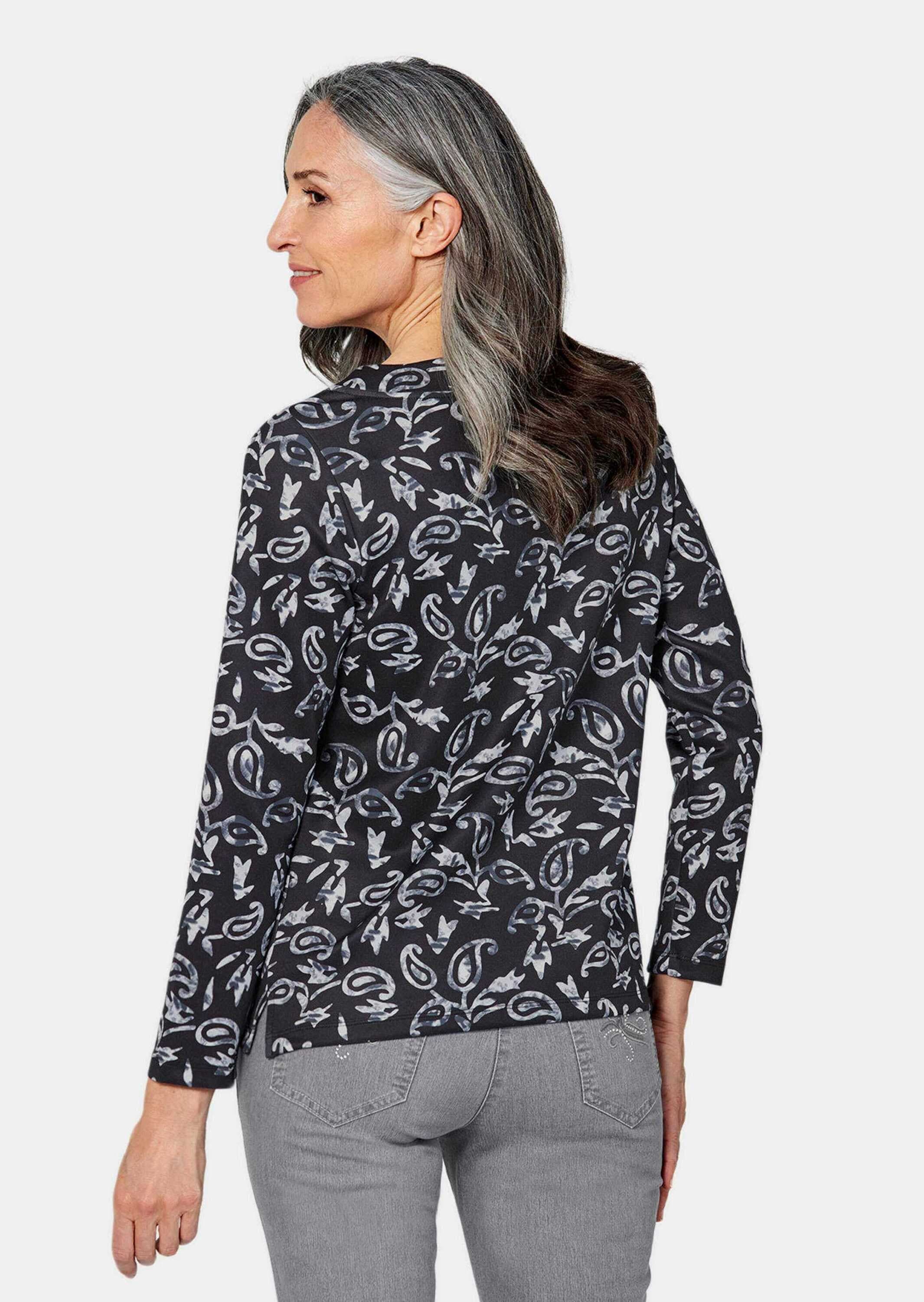 GOLDNER Print-Shirt »Langarmshirt Langarmshirt mit Metallic-Druck«