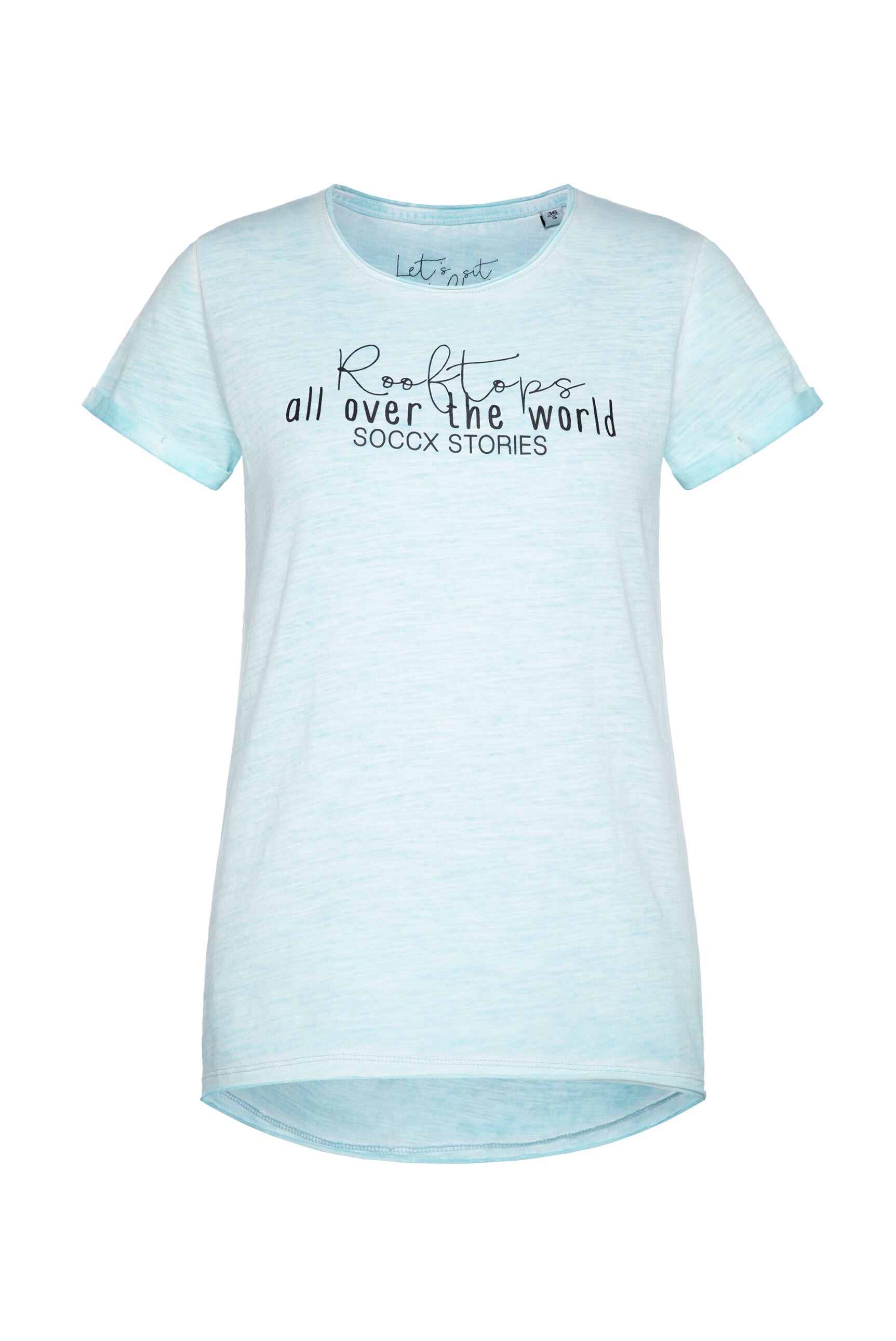 SOCCX Rundhalsshirt, mit offenen Kanten