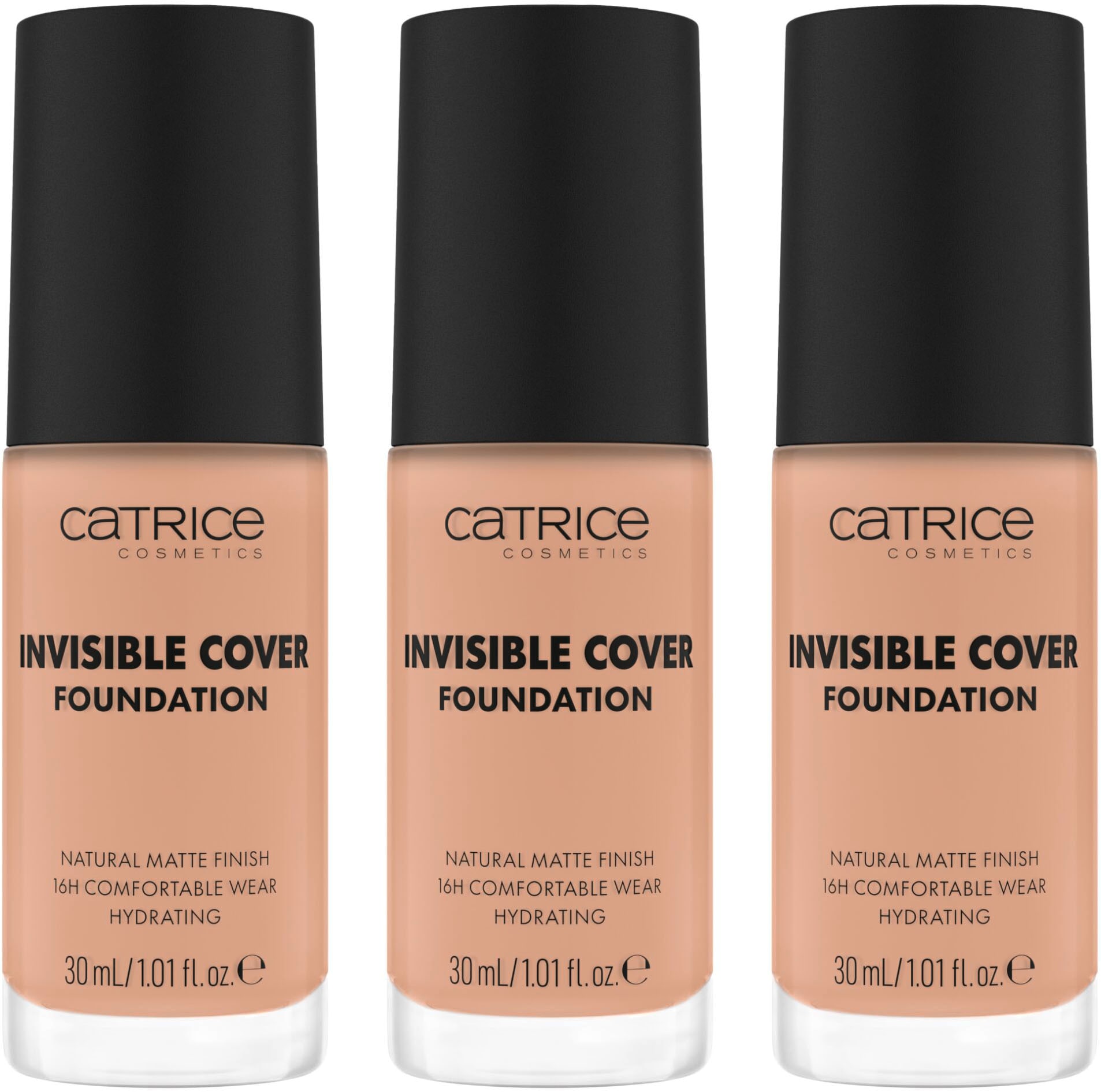 CATRICE Damen Foundation "Invisible Cover Foundation", 90ml, beige, Teint-Kosmetika, mit langanhaltendem Finish