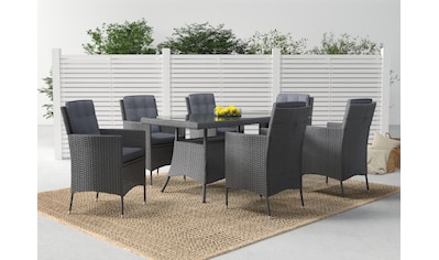 Garten-Essgruppe »Korfu«, (Set, 13 tlg., 6x Sessel, 1xTisch: 150x80x73,5 cm, inkl....