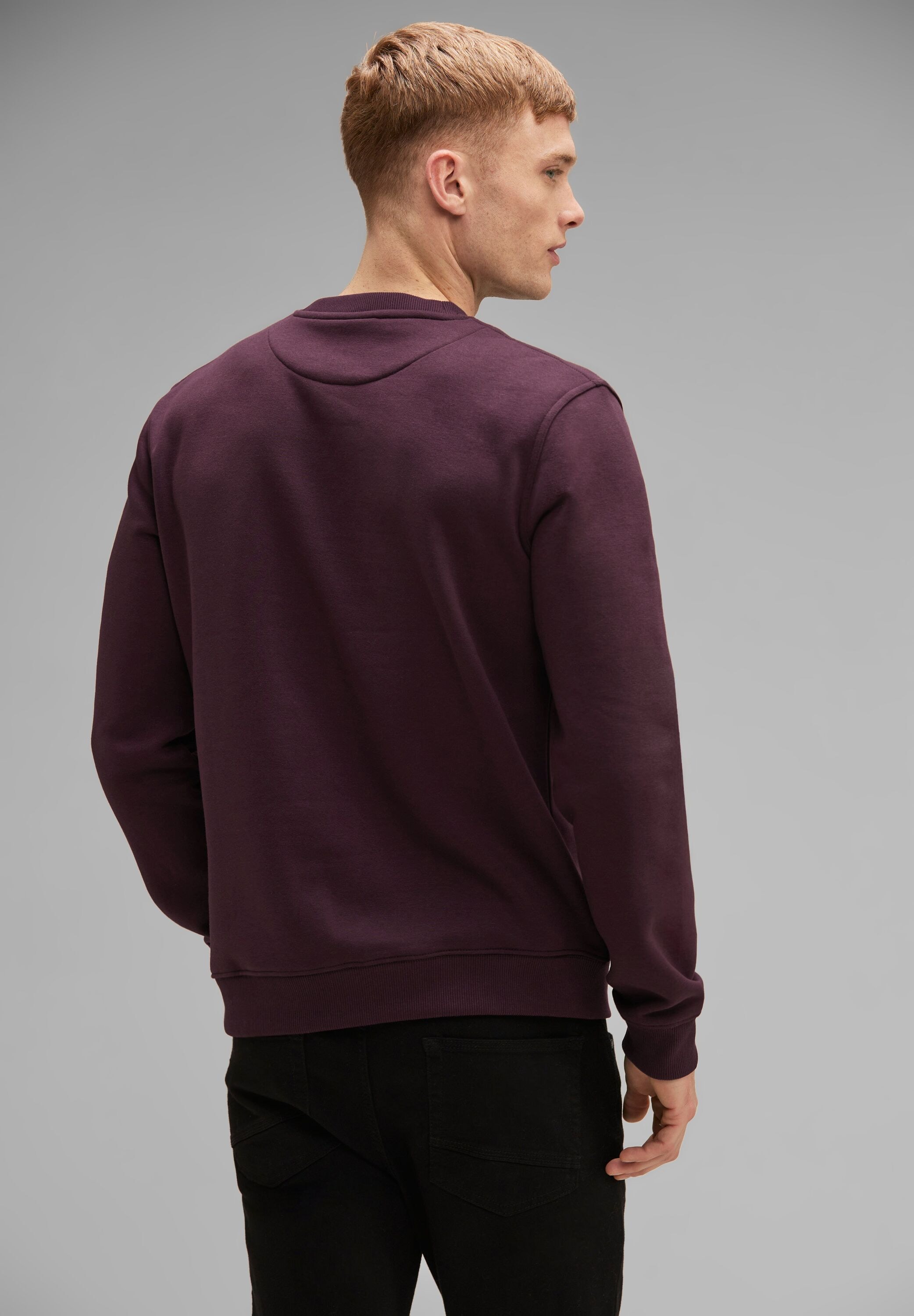 STREET ONE MEN Sweatshirt, in Unifarbe günstig online kaufen