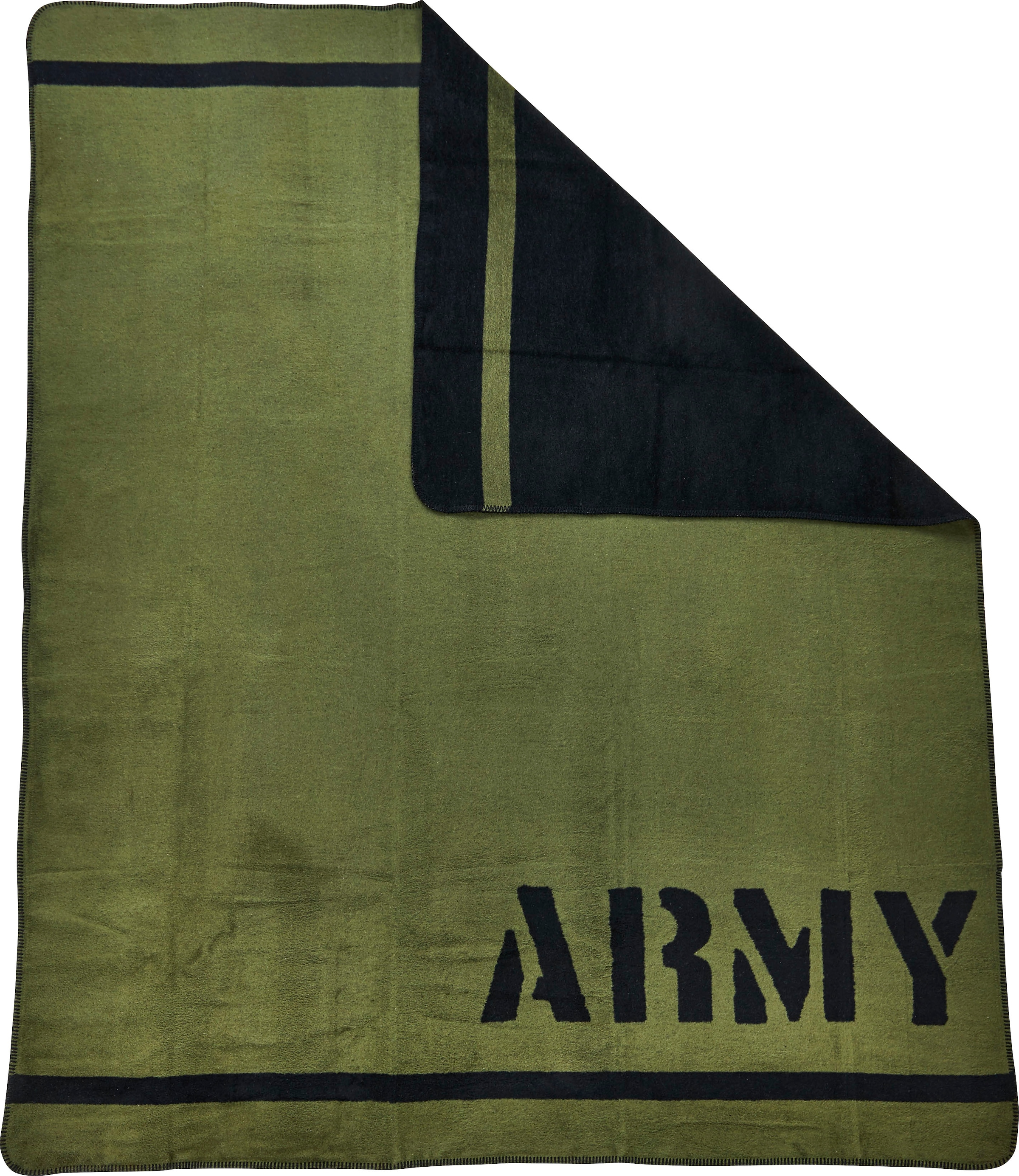 done.® Wohndecke »Army«, Wohndecke mit bestellen Kuscheldecke einfassender | BAUR Ziernaht