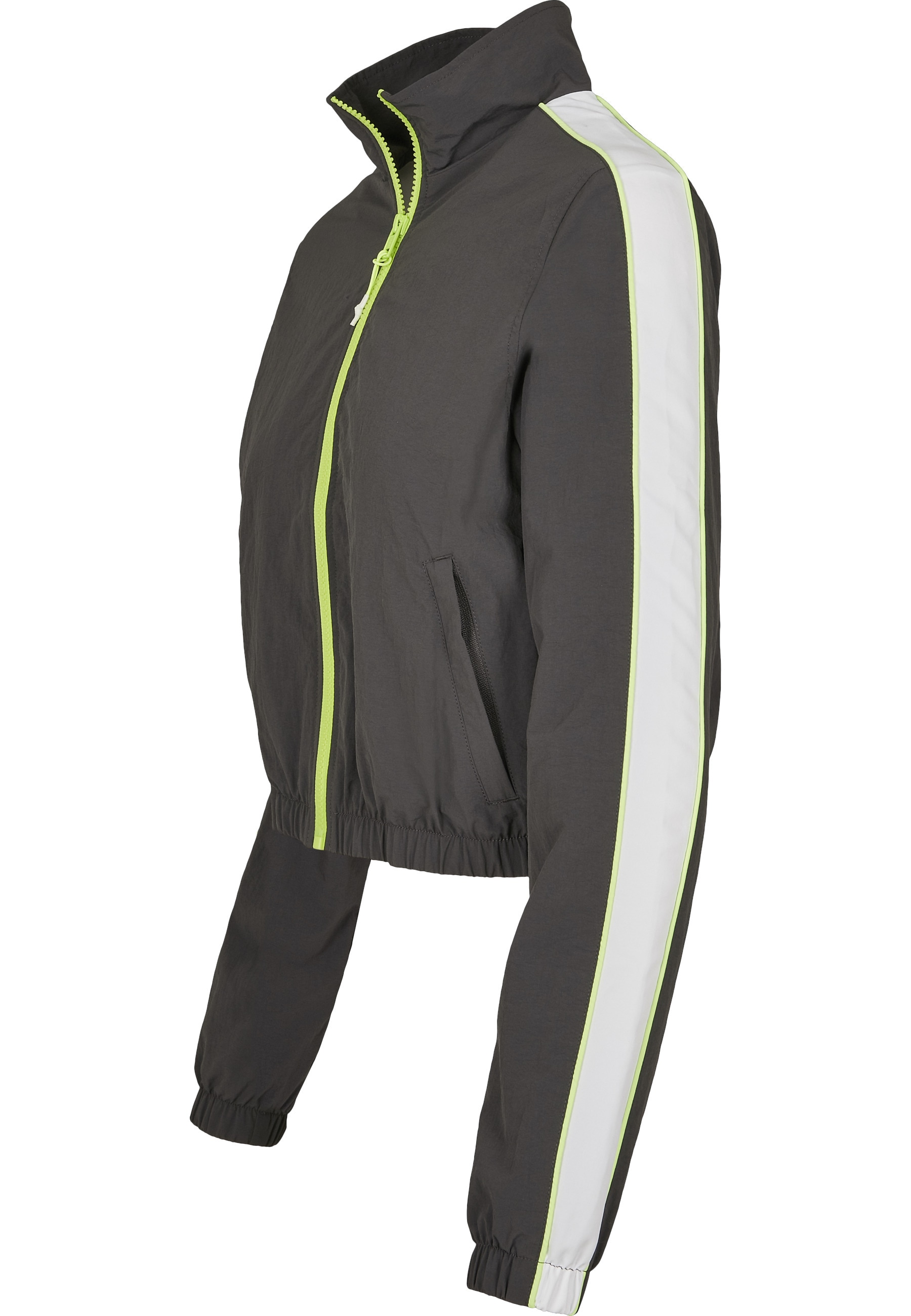 URBAN CLASSICS Allwetterjacke »Urban Classics Damen Ladies Short Piped Track Jacket« 1 Stk. tlg. ohne Kapuze
