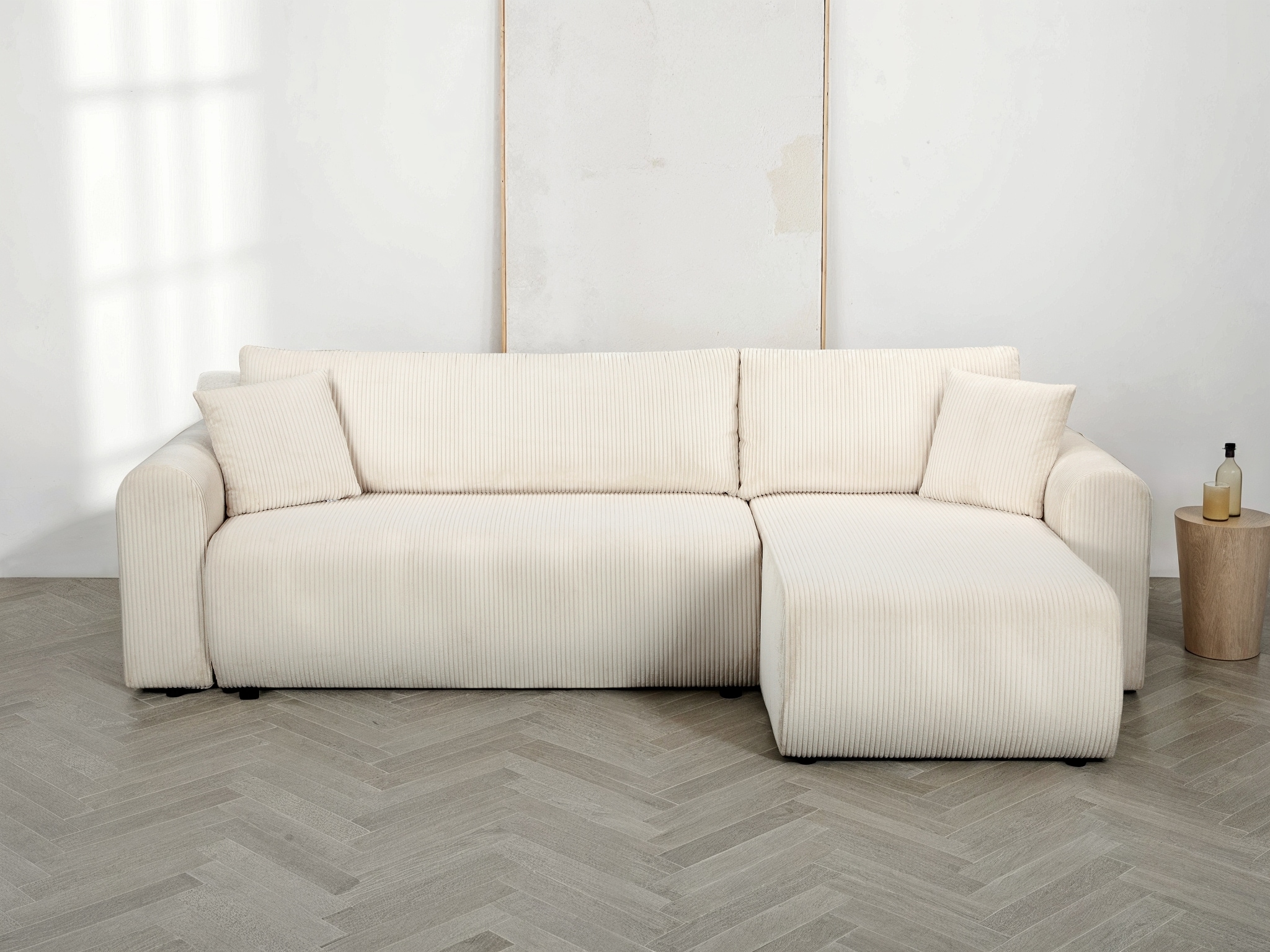 OTTO home Ecksofa "JONAA, 241cm, L-Form, Schlafsofa, Boxspringfederung, Dau günstig online kaufen