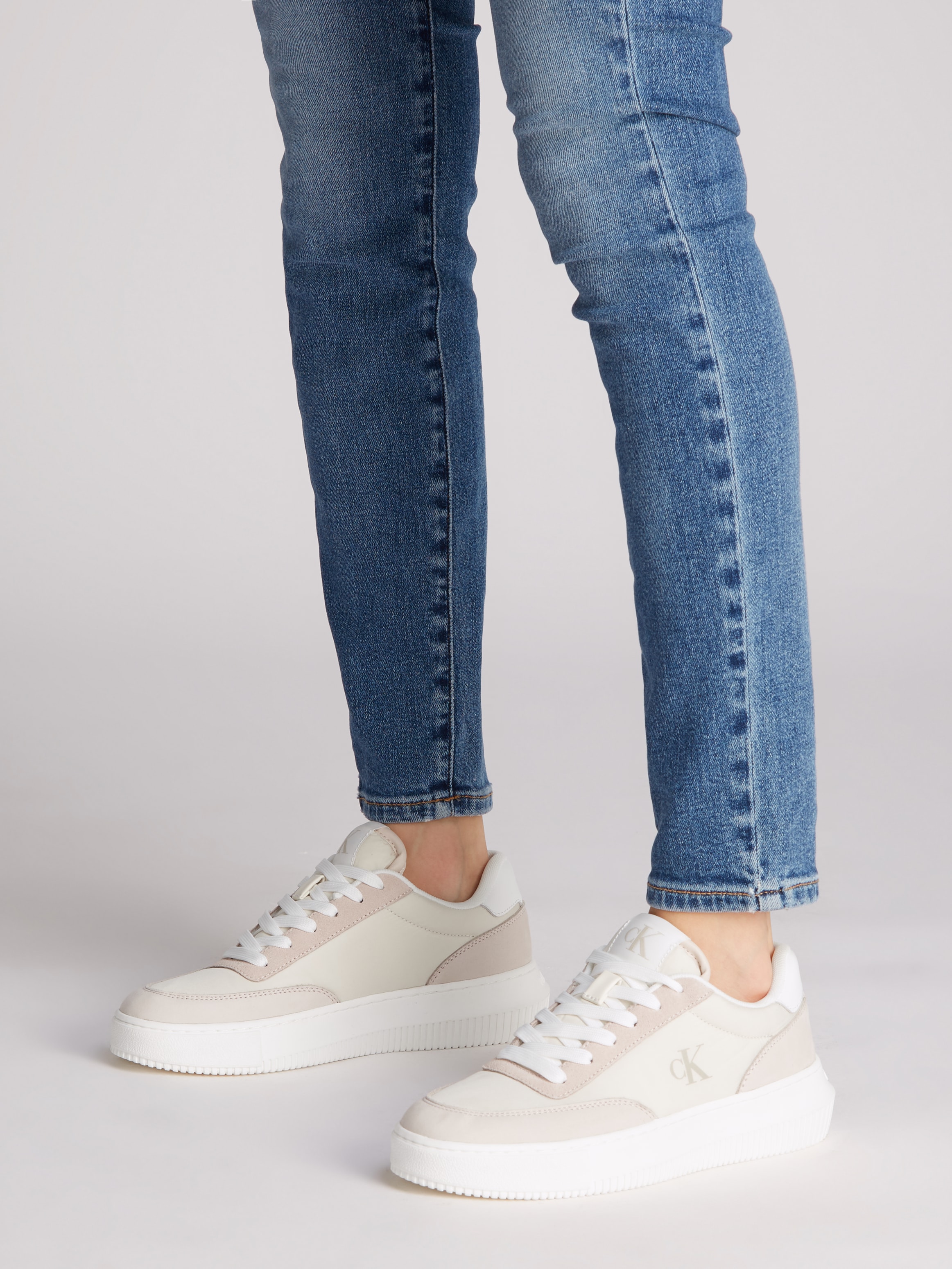 Calvin Klein Jeans Sneaker »CHUNKY CUPSOLE LOW MIX IN«, Freizeitschuh, Halbschuh, Schnürschuh mit CK Logo