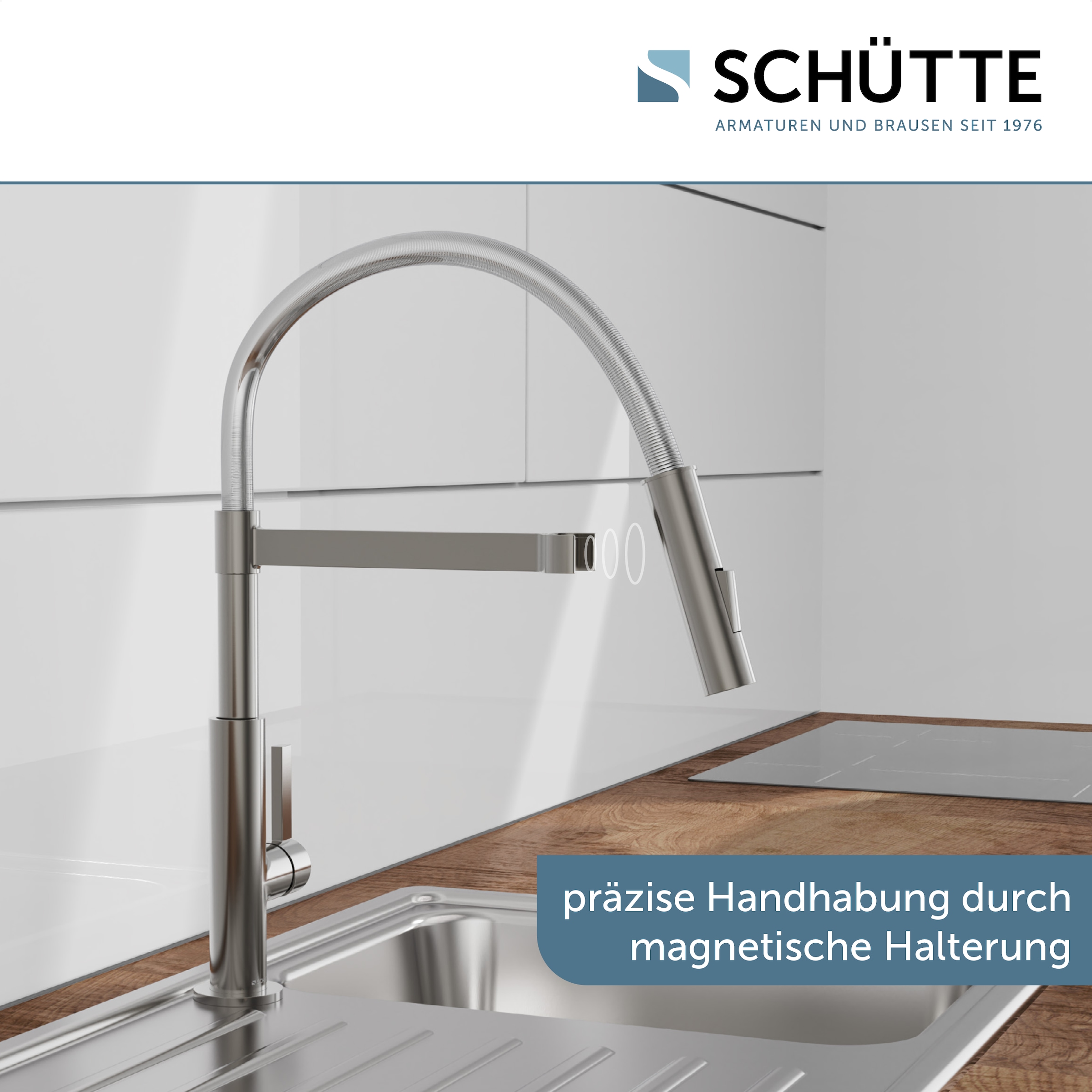 Schütte Hochdruck Spültischarmatur »MIAMI«, energiesparende Cold-Start-Funkt., 360° schwenkbar, 2-fach verstellbar