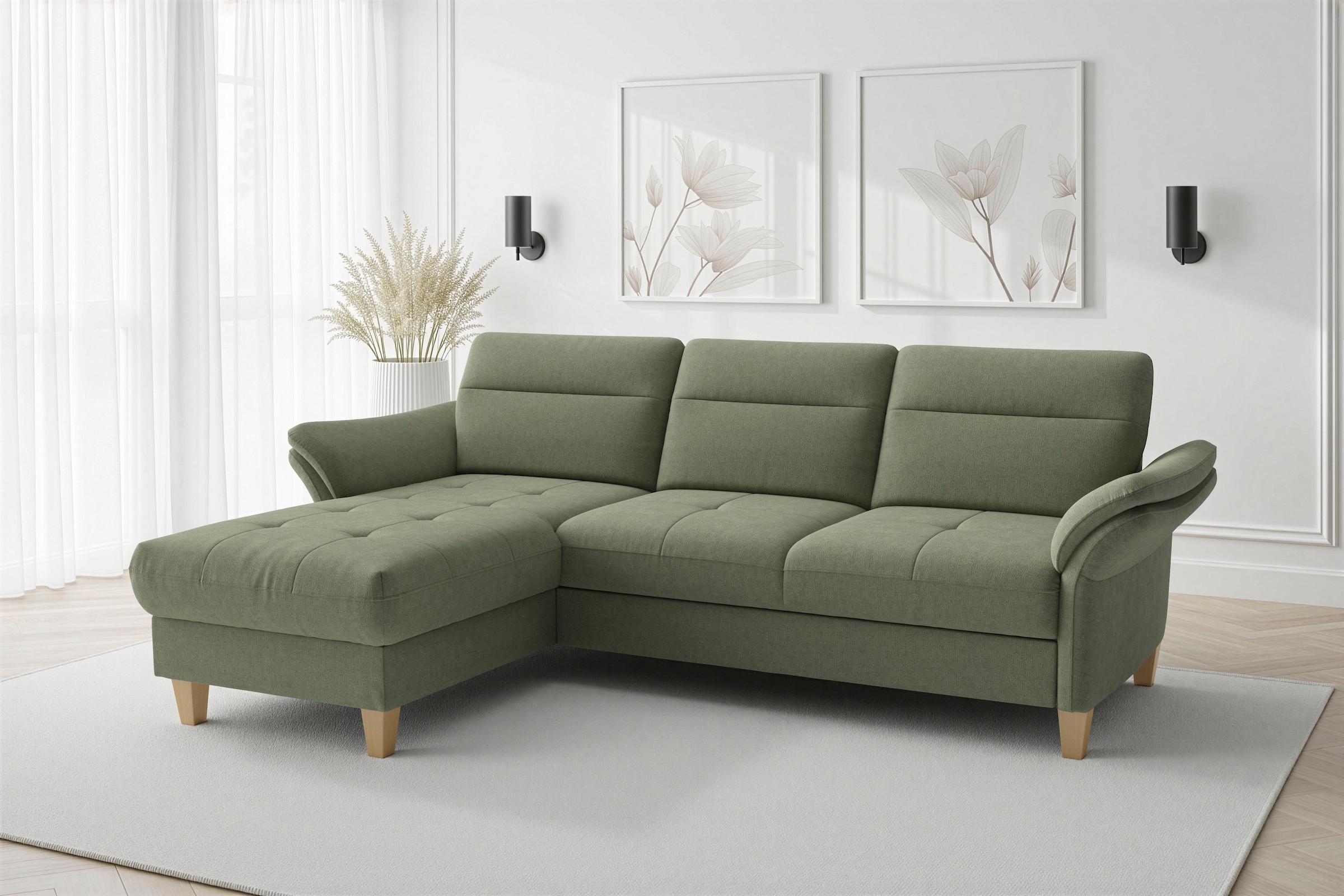 sit&more Ecksofa "Pamela L-Form, B: 230 cm, optional Schlaffunktion & Bettkasten" mit Federkern