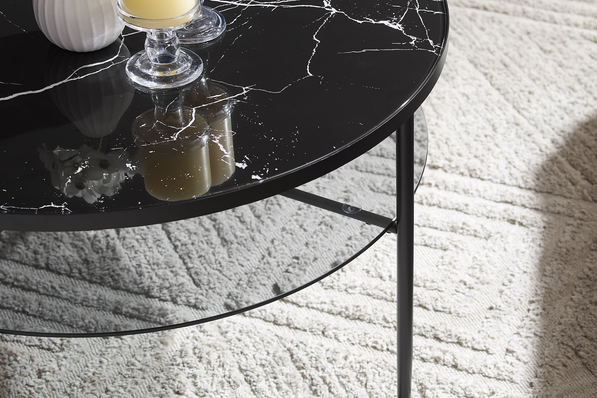 SalesFever Couchtisch, (1 St.), Tischplatte in Marmoroptik