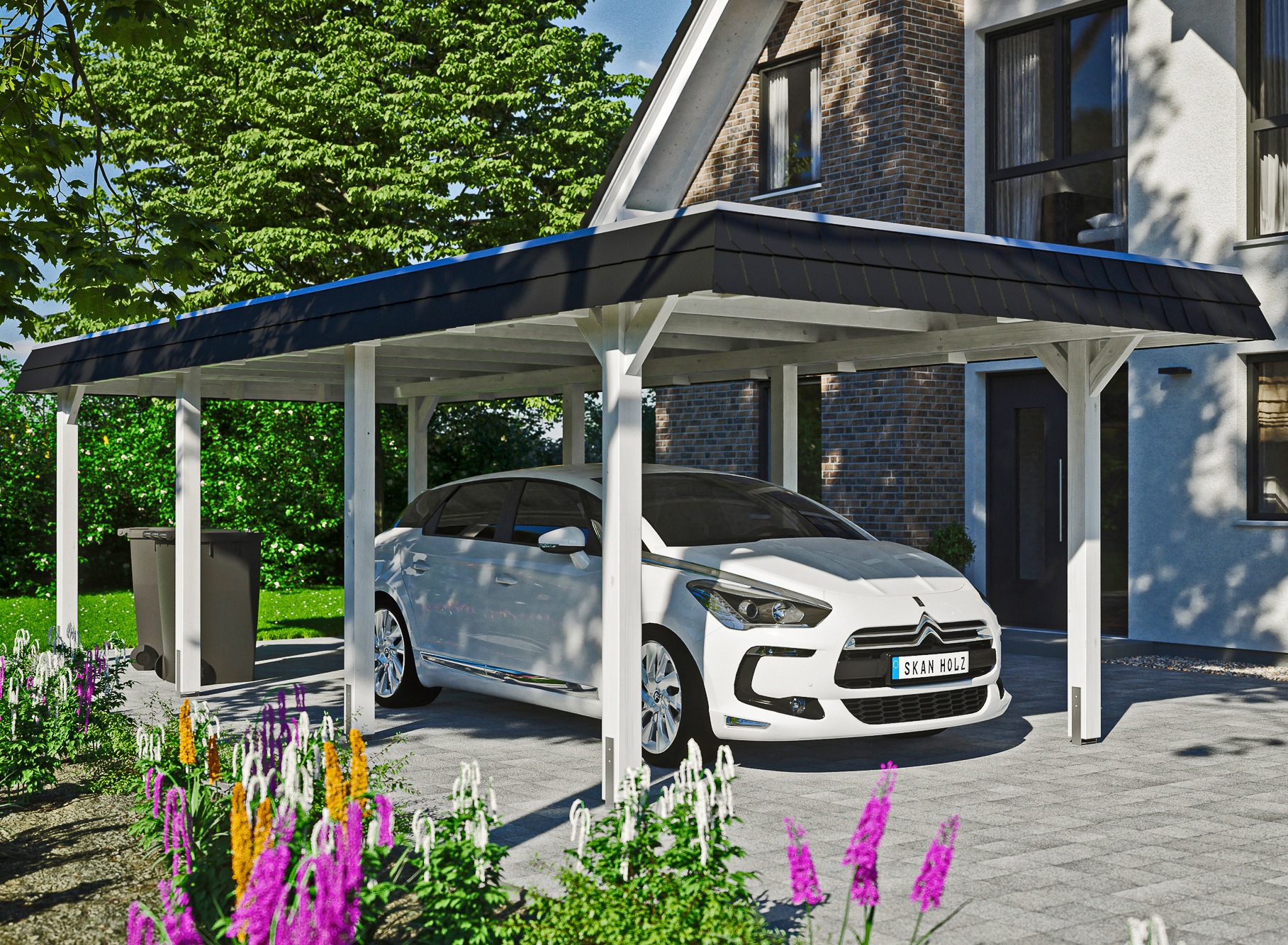 Einzelcarport SKANHOLZ, weiß, Carports, "Wendland"
