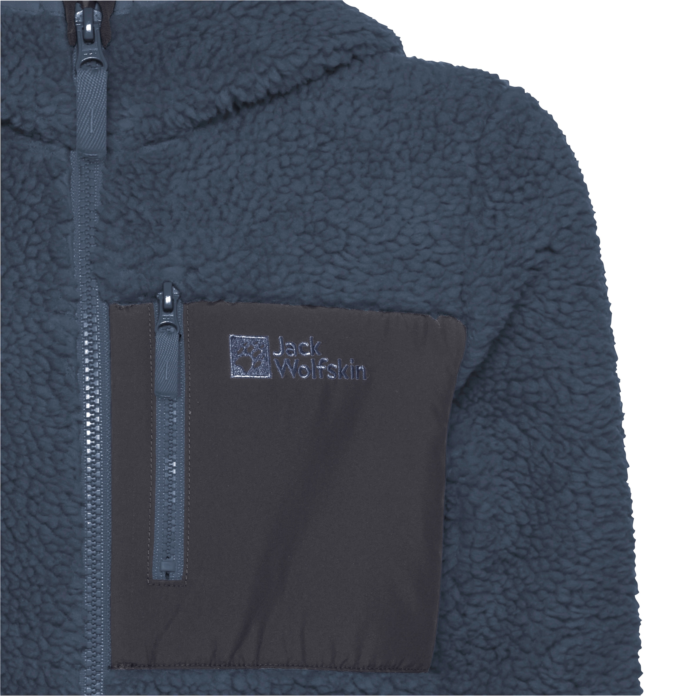 Jack Wolfskin Fleecejacke »ICE CURL HOOD JACKET K«, mit Kapuze, Wärmend, winddicht, Übergangsjacke