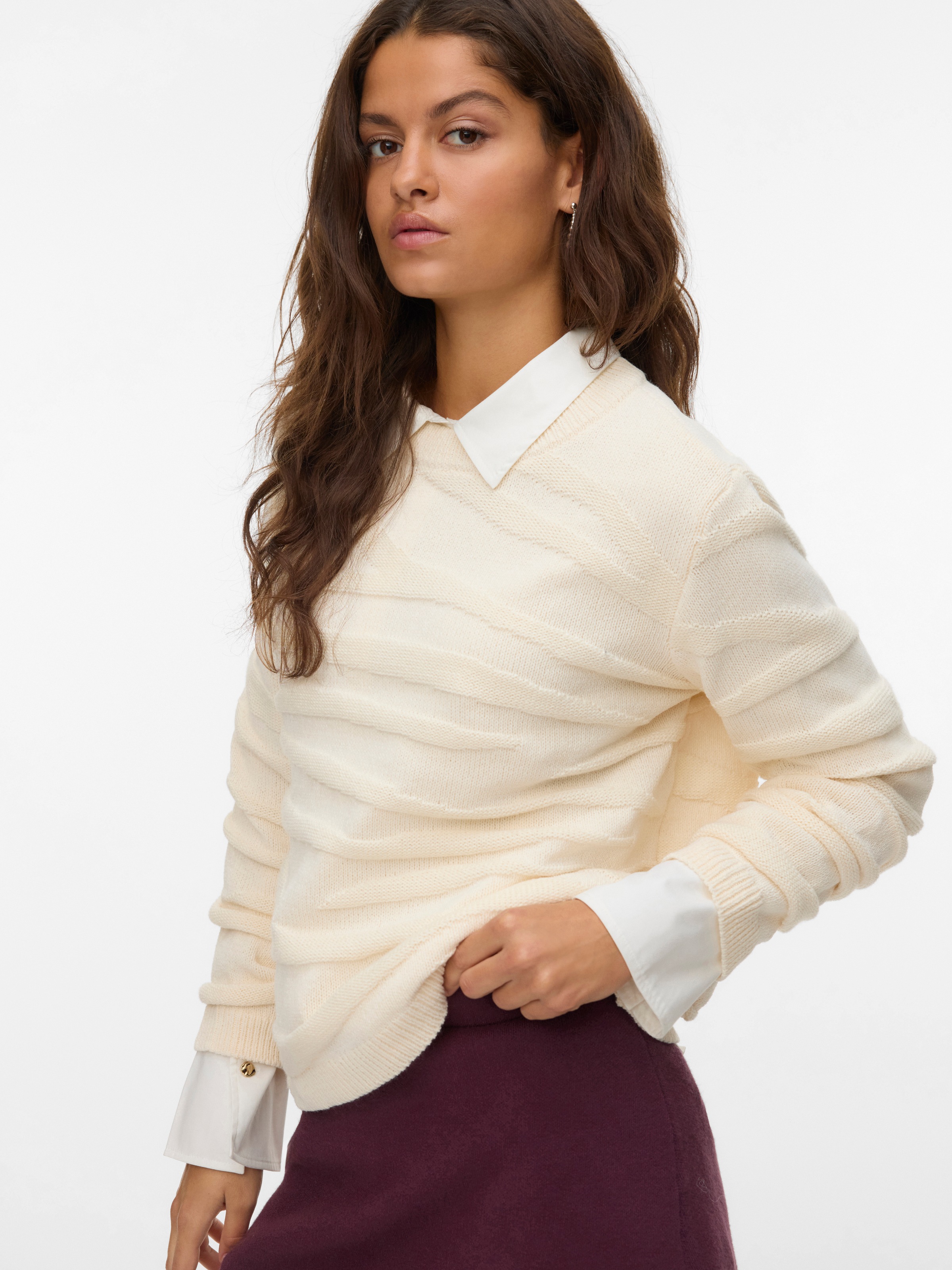 Vero Moda Strickpullover "VMMALOU LS O-NECK PULLOVER BOO" günstig online kaufen