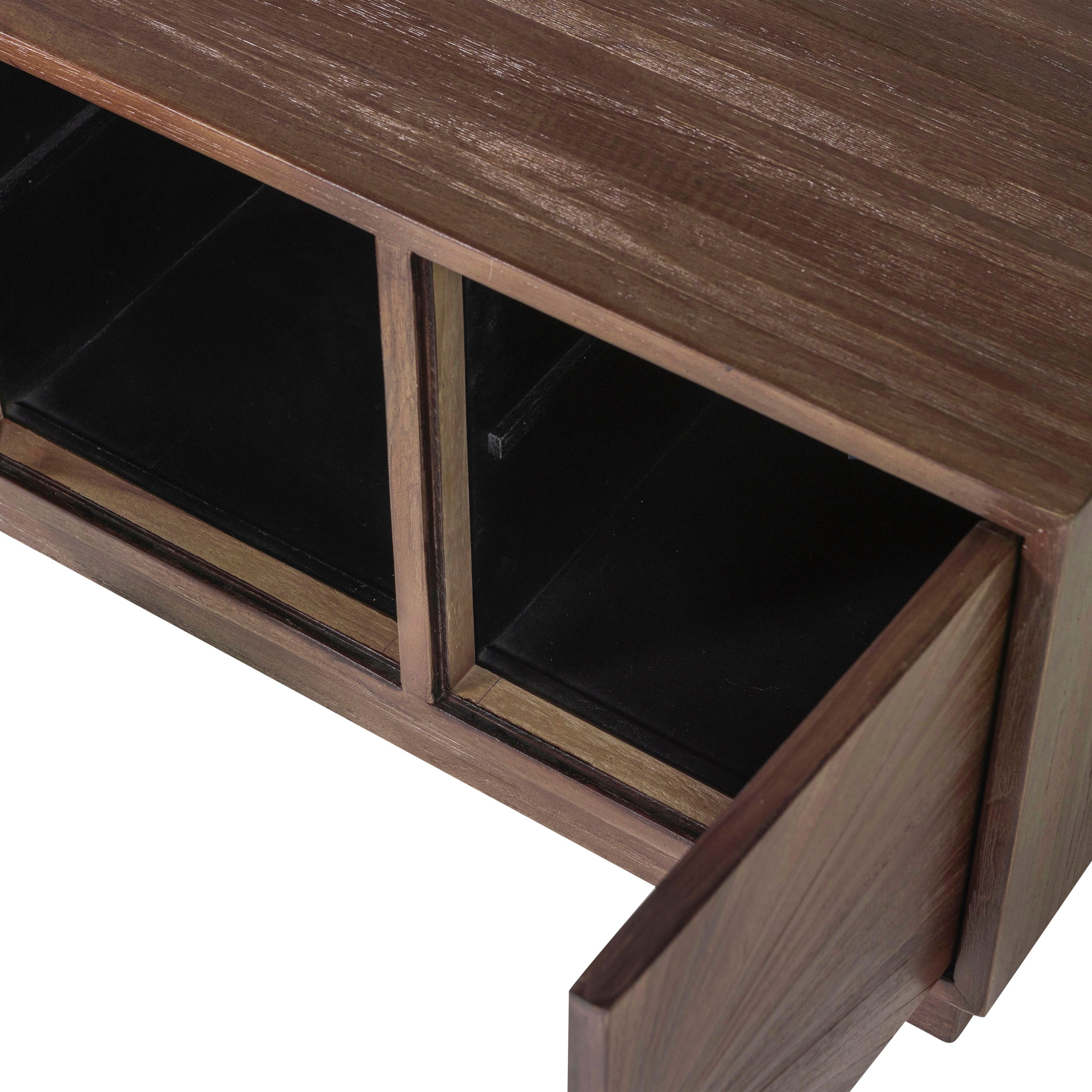 WOOOD Lowboard »Sun mit 4 Türen und recyceltem Teakholz« Recyceltes Teakholz, tropisches Hartholz mit gerader Maserung