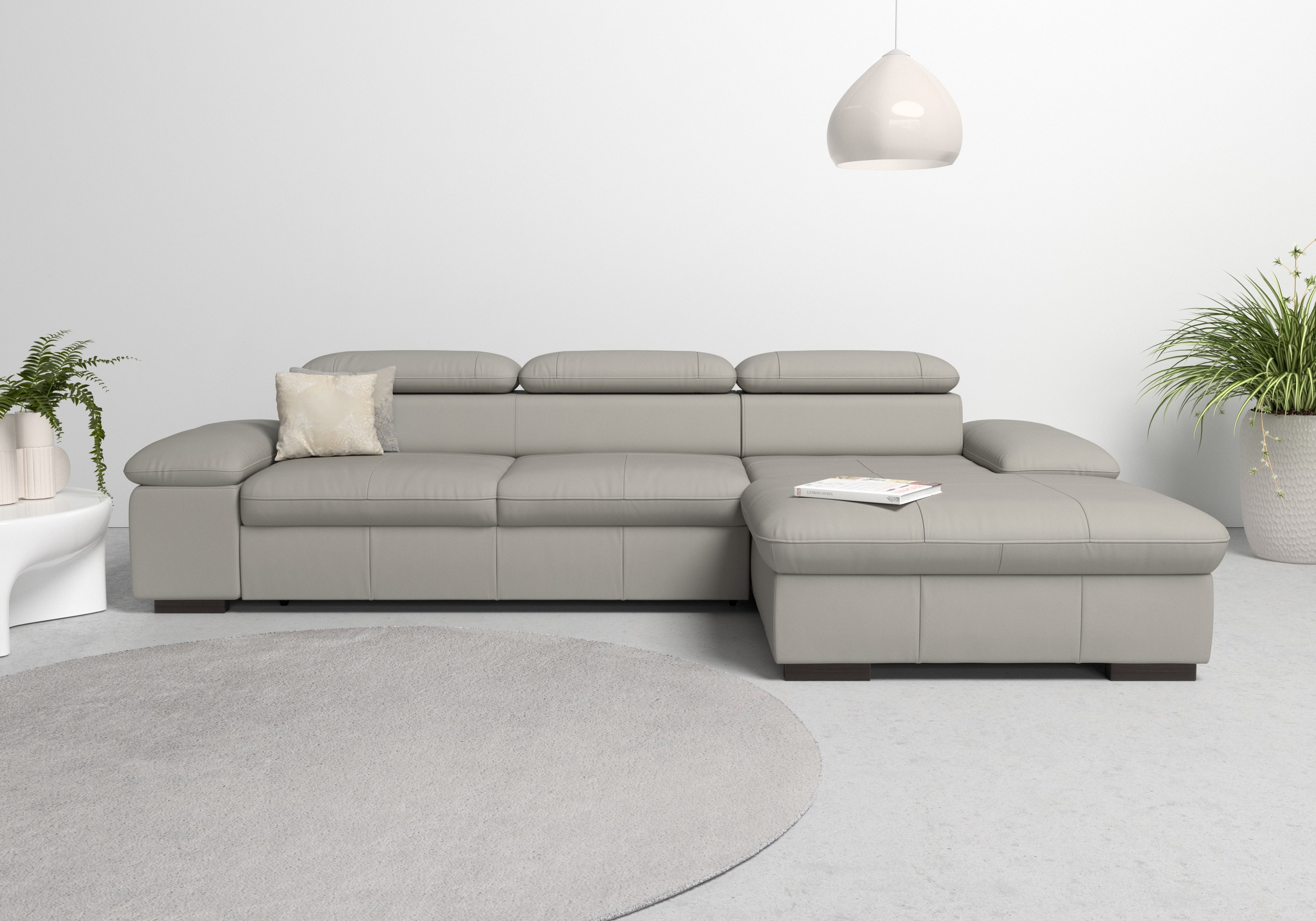 Home affaire Ecksofa »Alberto L-Form«, mit Kopfteilverstellung, wahlweise mit Bettfunktion