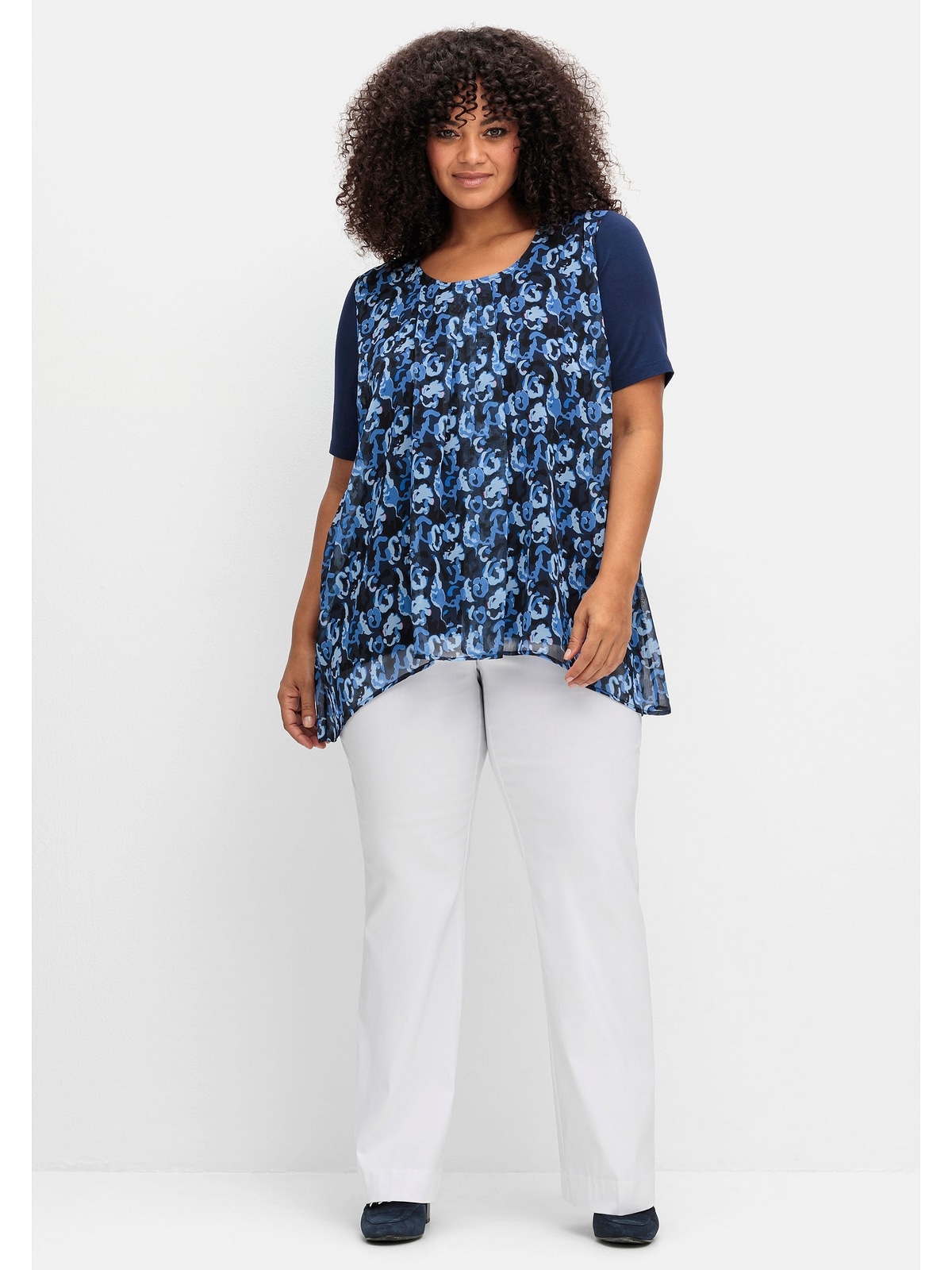Sheego Blusenshirt »Große Größen«, aus Jersey und Chiffon