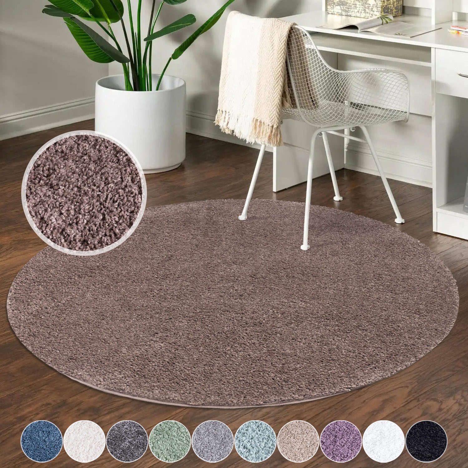 Carpet City Hochflor-Teppich »City Shaggy«, rund, 30 mm Höhe, Teppich Langflor, Uni, Shaggy, flauschig-weich