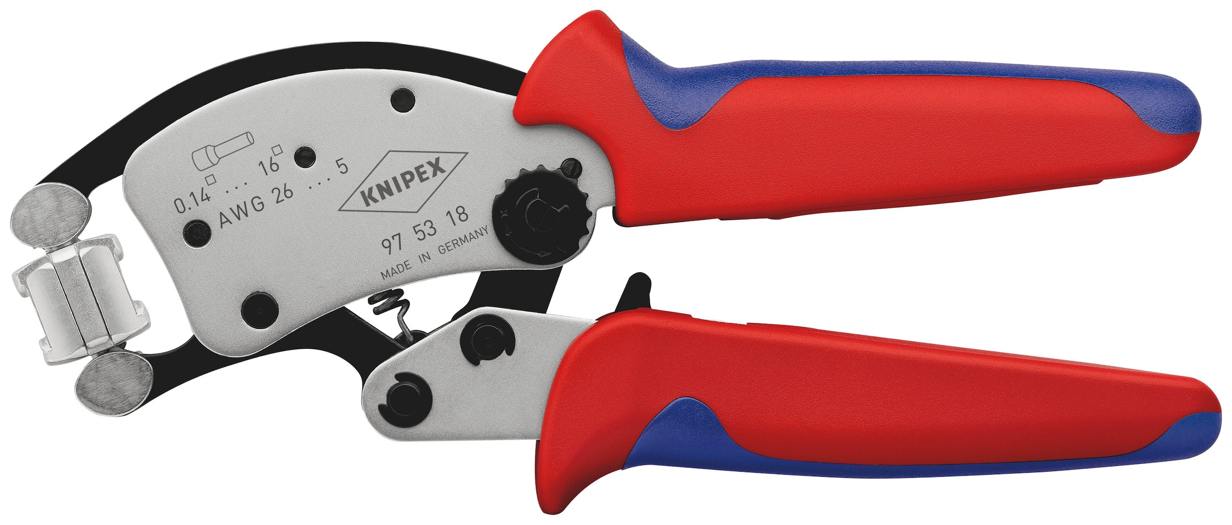 Knipex Crimpzange »97 53 online BAUR bestellen | mit mm selbsteinstellend, (1 Aderendhülsen für Crimpkopf«, mit Twistor®16 tlg.), 18 200 Mehrkomponenten-Hüllen drehbarem verchromt