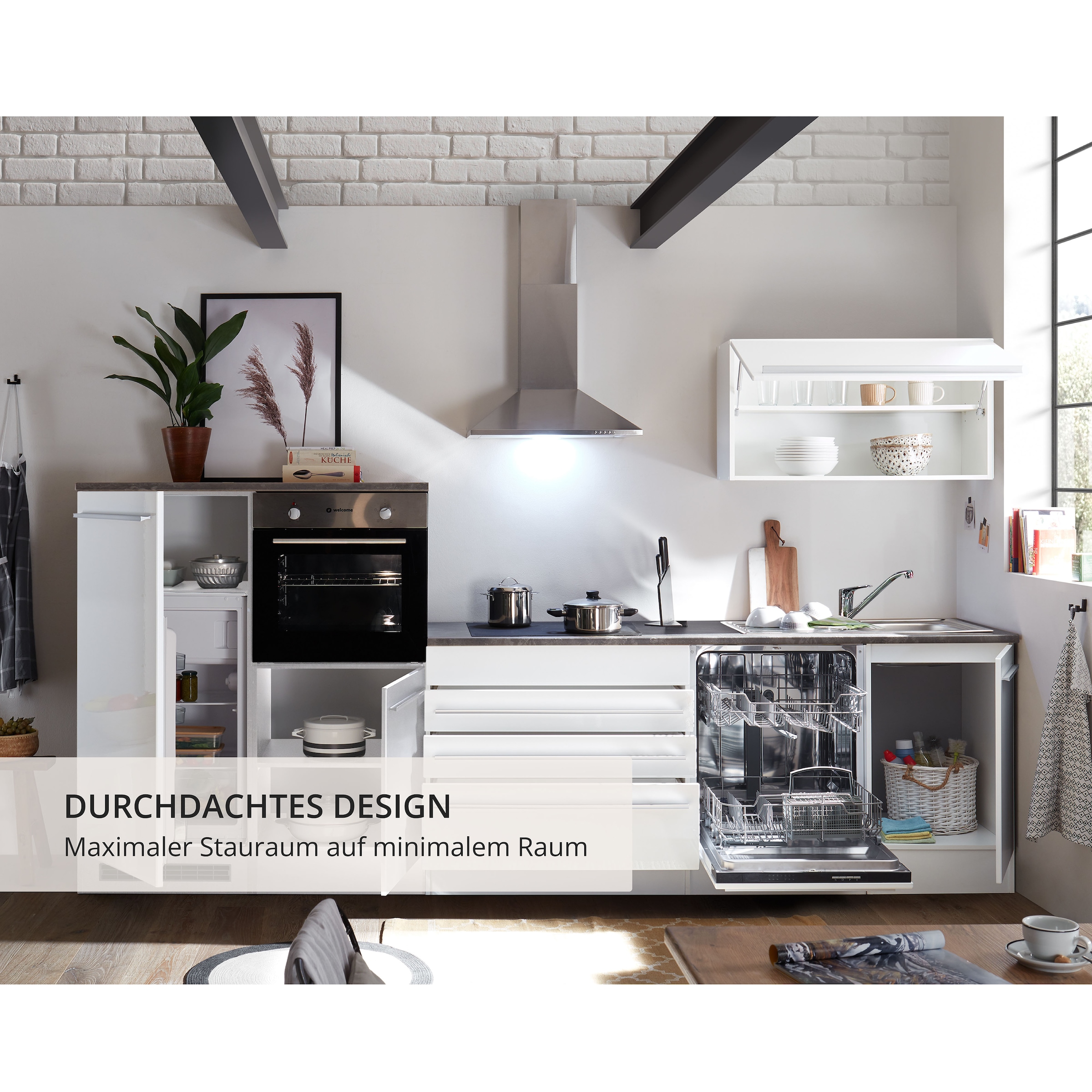 BASIC by Balculina Küchenzeile »Jazz«, Breite 320 cm, wahlweise mit E-Geräten
