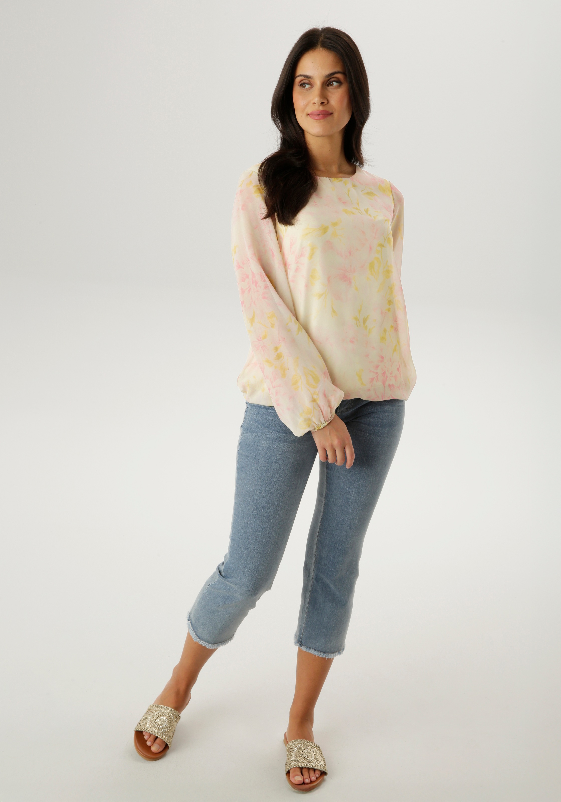 Aniston SELECTED Schlupfbluse mit modischen und frischen Batiklook - NEUE KOLLEKTION