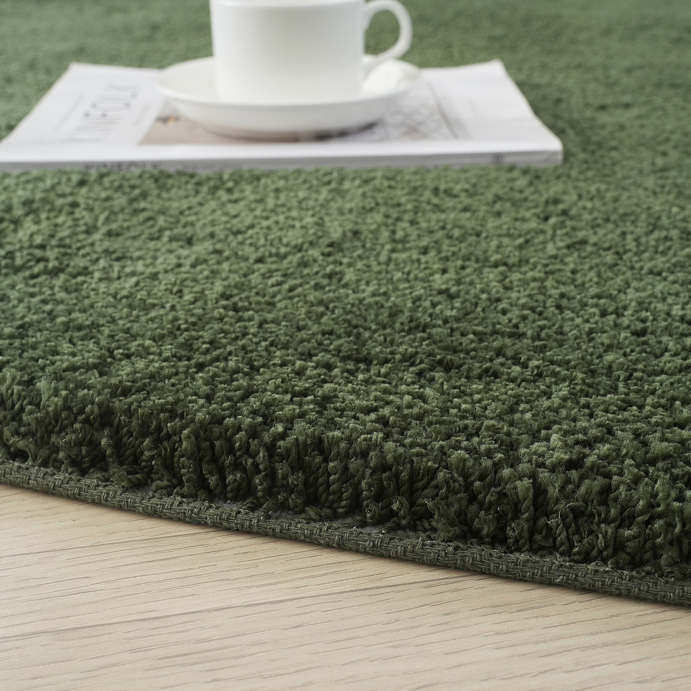 LeGer Home by Lena Gercke Hochflor-Teppich »Halrum, einfarbig, besondere Form, modern«, U-förmig, 25 mm Höhe, organische Form, bean shape, kuschelig, Wohnzimmer, Schlafzimmer