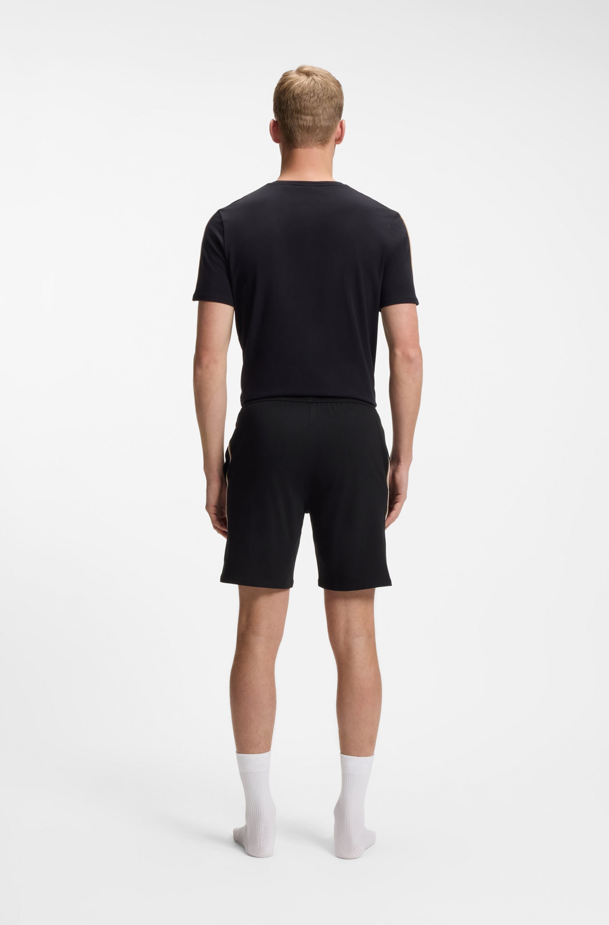 BOSS Schlafshorts »Unique«  Stretch-cotton pyjama bottoms mit signature-stripe tape