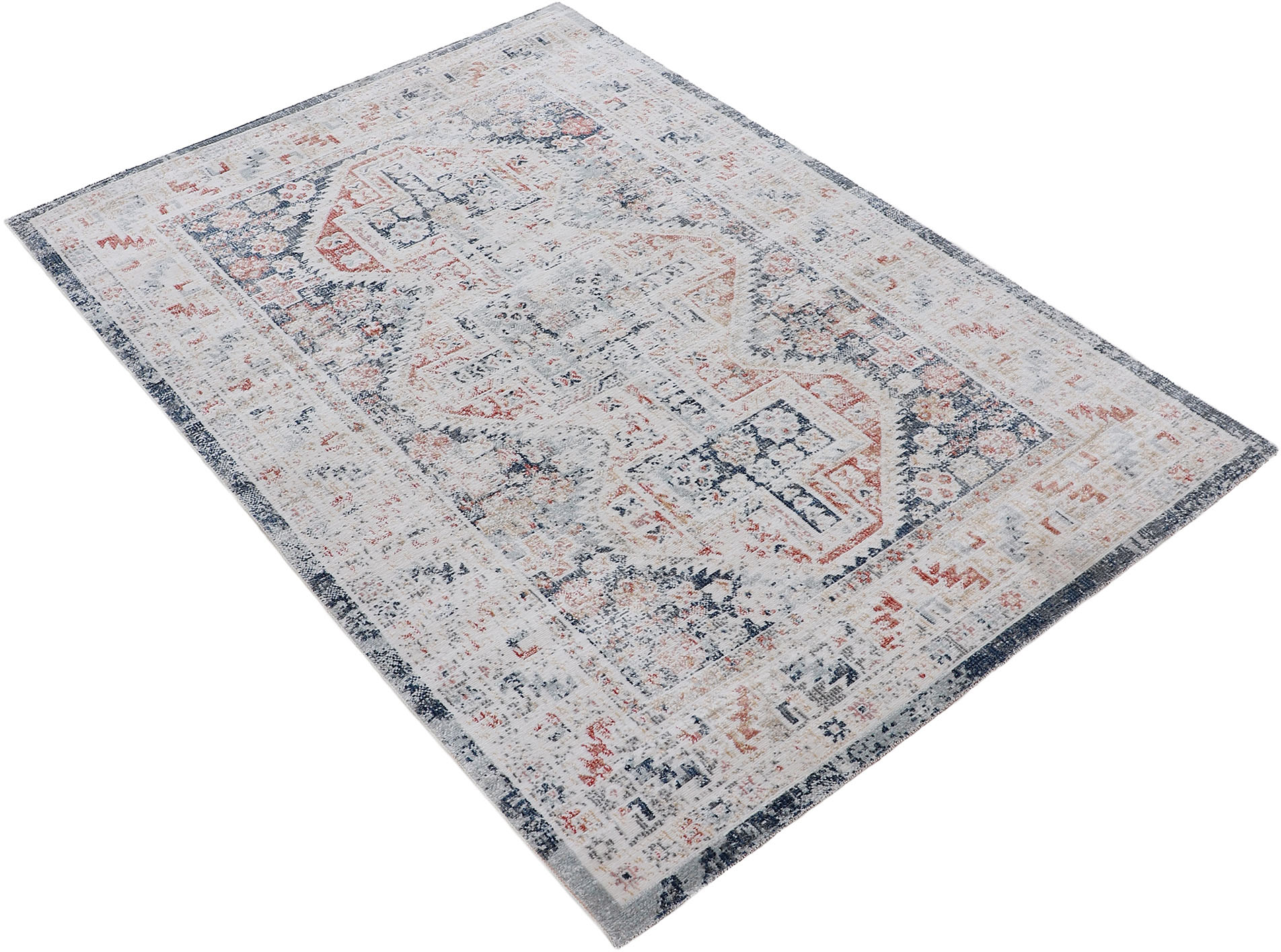 Thumbnail - carpetfine Teppich "Rina" rechteckig 3 mm Höhe Orient Vintage Look, Wohnzimmer