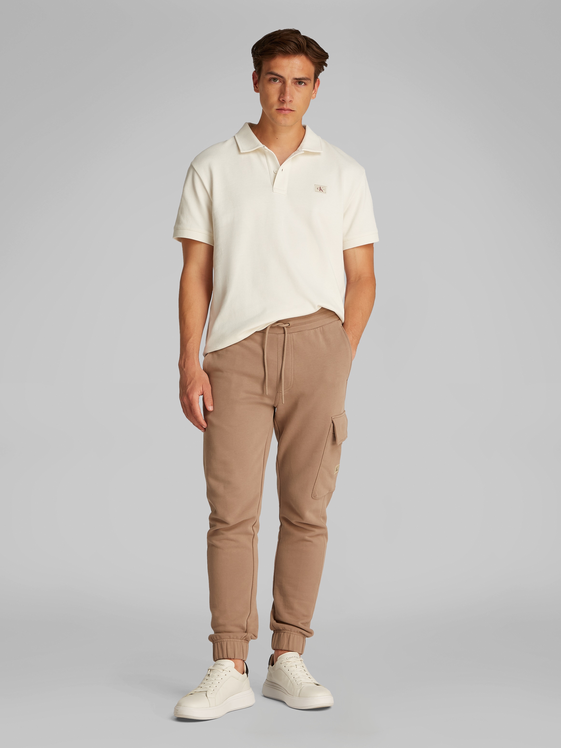 Calvin Klein Jeans Poloshirt »WOVEN LABEL POLO«, Logodruck