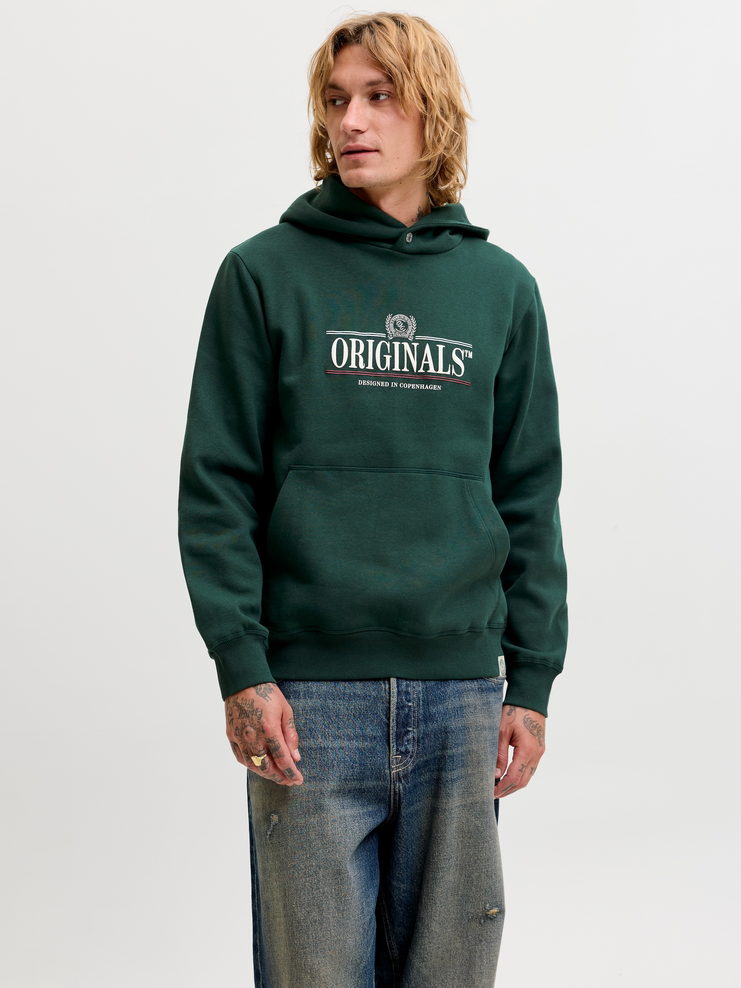 Jack & Jones "JORFREDERIKSBERG GRAPHIC BOX SWEAT HOOD", Baumwollmischung, regular fit