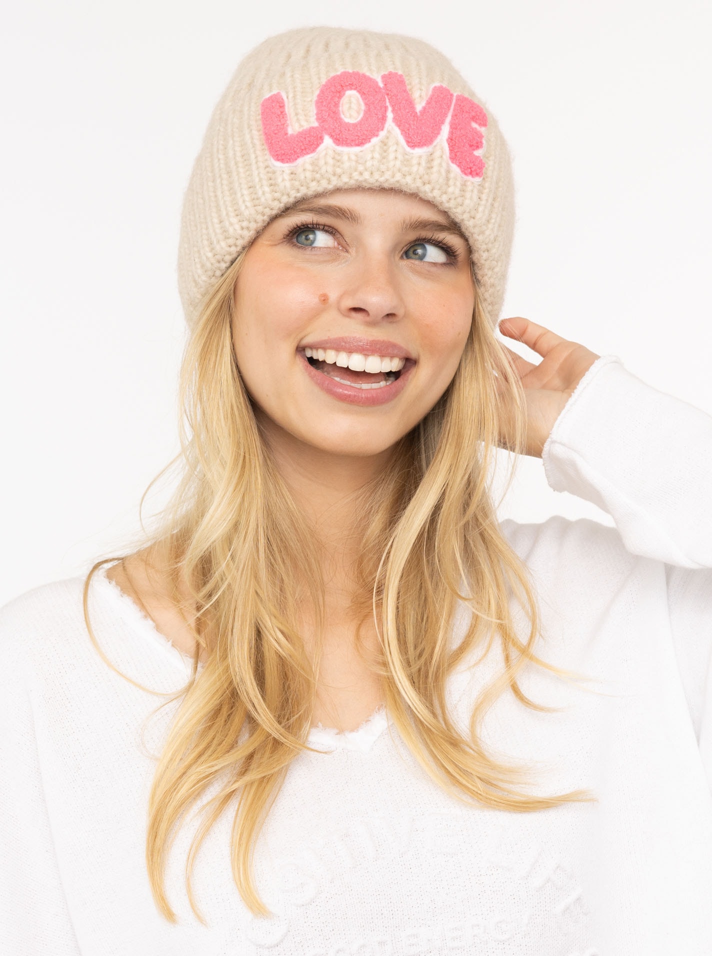 Zwillingsherz Beanie ""Love Label"", mit LOVE-Schriftzug und Wollanteil günstig online kaufen