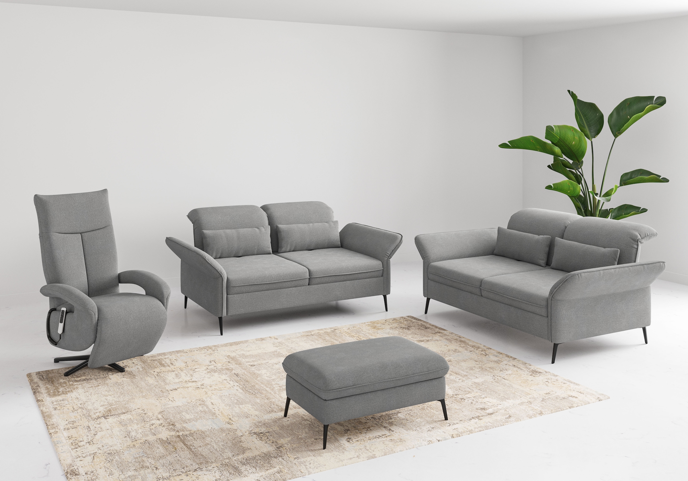 sit&more 2,5-Sitzer »Emely, inkl. Sitztiefenverstellung«, wahlweise mit Bettfunktion, Kopf- & Armteilverstellung