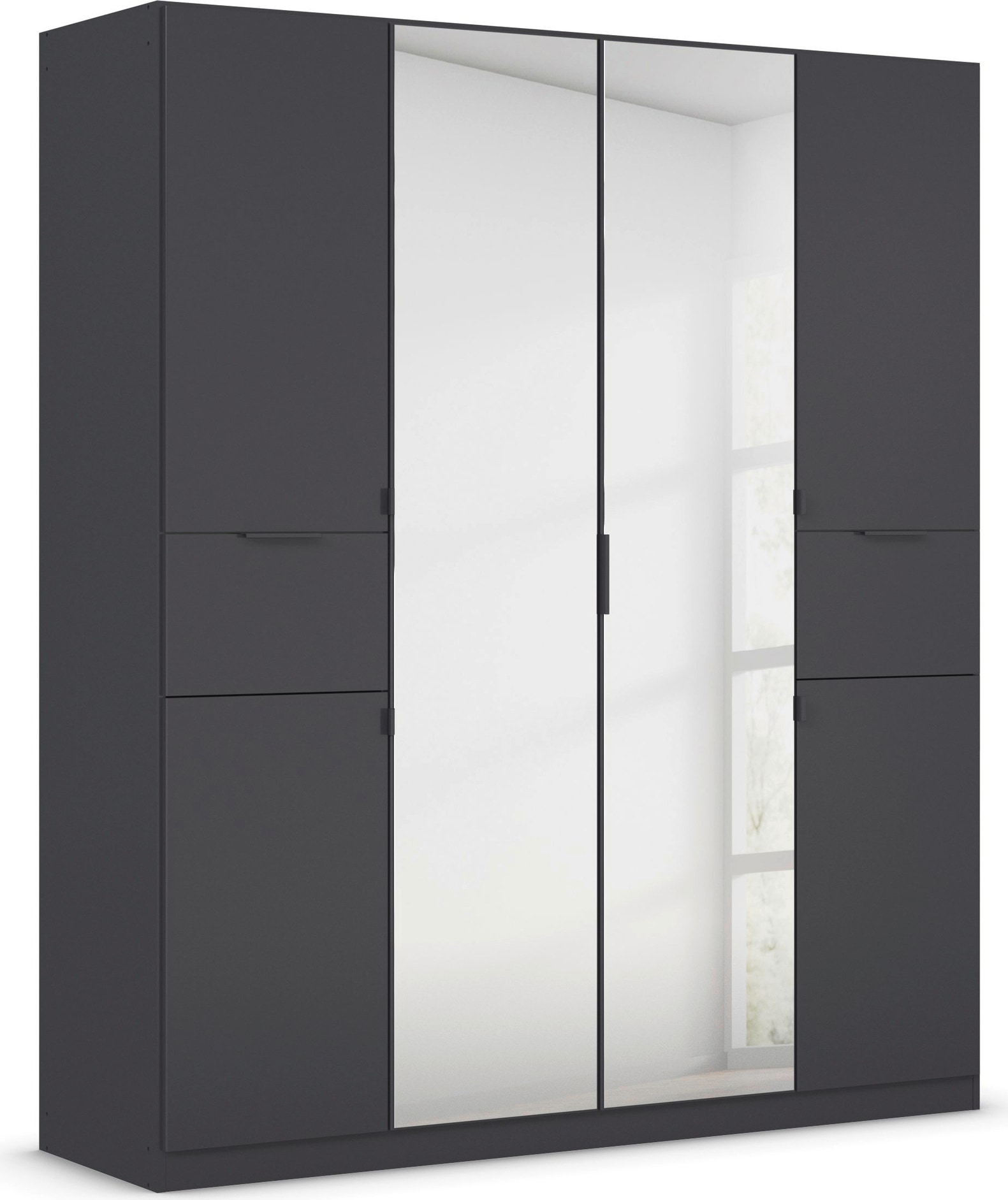 rauch Drehtürenschrank "Kleiderschrank Schrank Garderobe Wäscheschrank TICAO" Schubladen in der Höhe variabel positionierbar, mit 2 geräumigen Schubladen, viel Stauraum MADE IN GERMANY