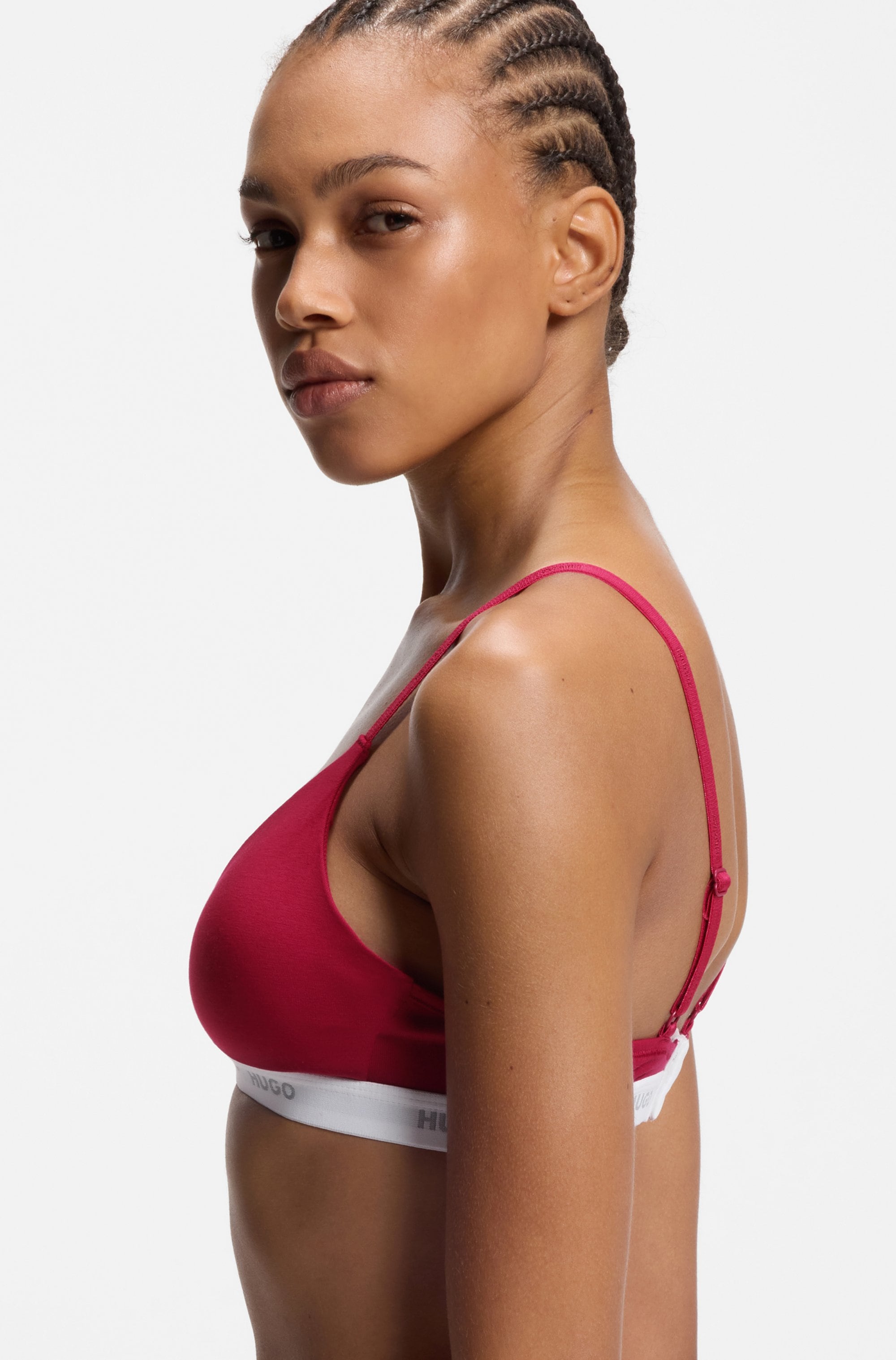 HUGO Underwear Triangel-BH »aus Stretch-Baumwolle mit Logo-Unterbrustband« mit herausnehmbaren Polstern, geformte Körbchen