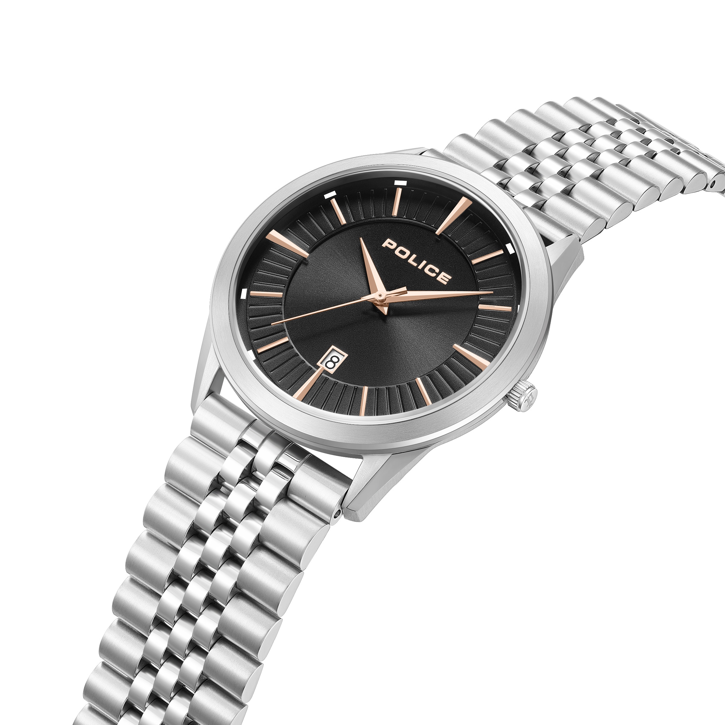Police Quarzuhr »Patriot« Armbanduhr, Herrenuhr, Edelstahlarmband, analog, Tag