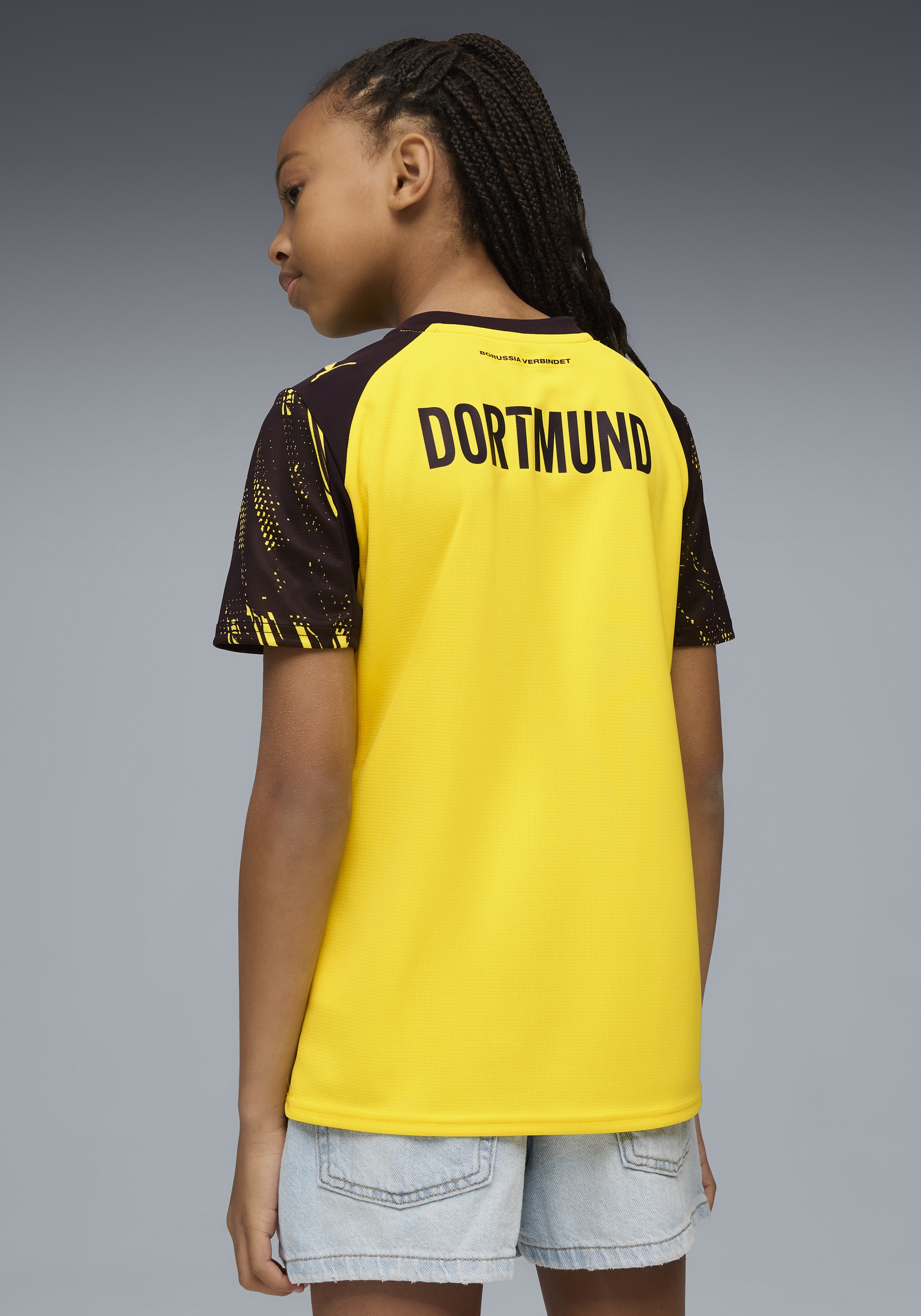 PUMA Fußballtrikot »BVB HOME JERSEY REPLICA JR WITH SPONSOR« für Fußball, aus Polyester, ohne Kapuze, sportlicher Stil