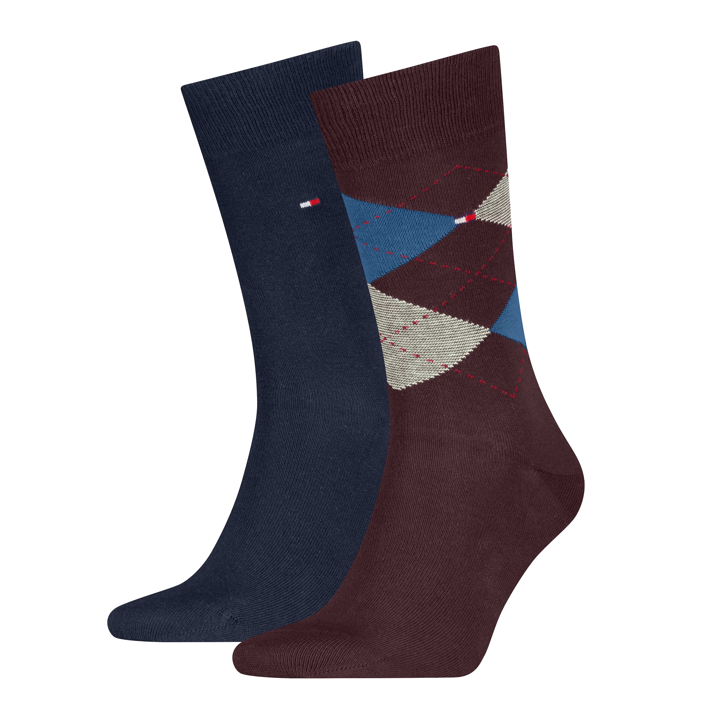 Tommy Hilfiger Socken "TH MEN SOCK CHECK 2P" 2 Paar, 2 Paar tlg. mit klassischem Argyle-Design
