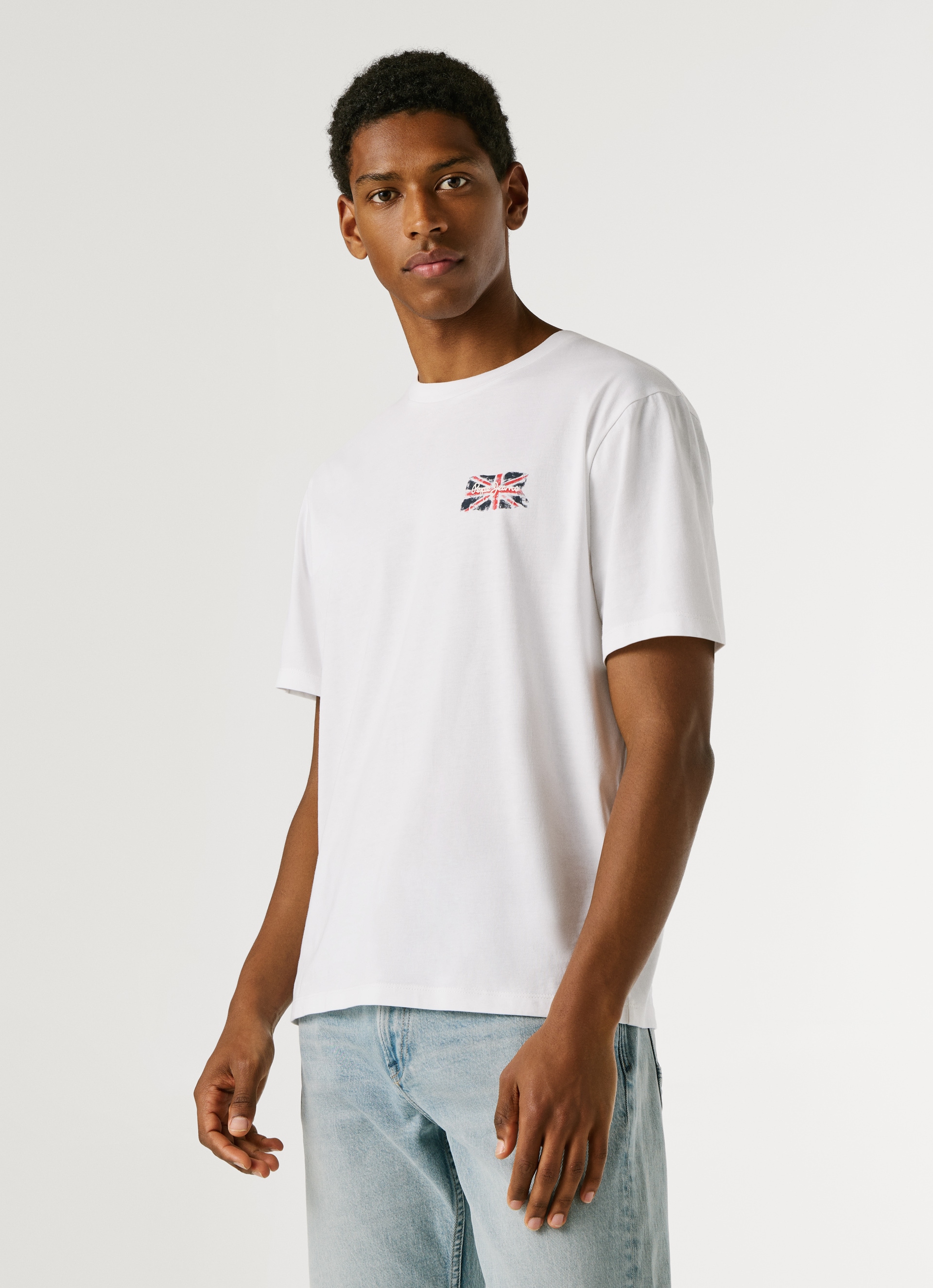 Pepe Jeans T-Shirt »Small Flag« aus reiner Baumwolle, Rundhals